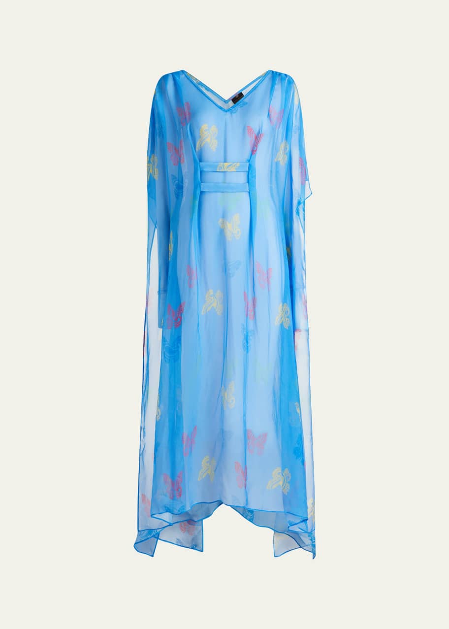 Image 1 of 1: Florence Sheer Butterfly Caftan Coverup