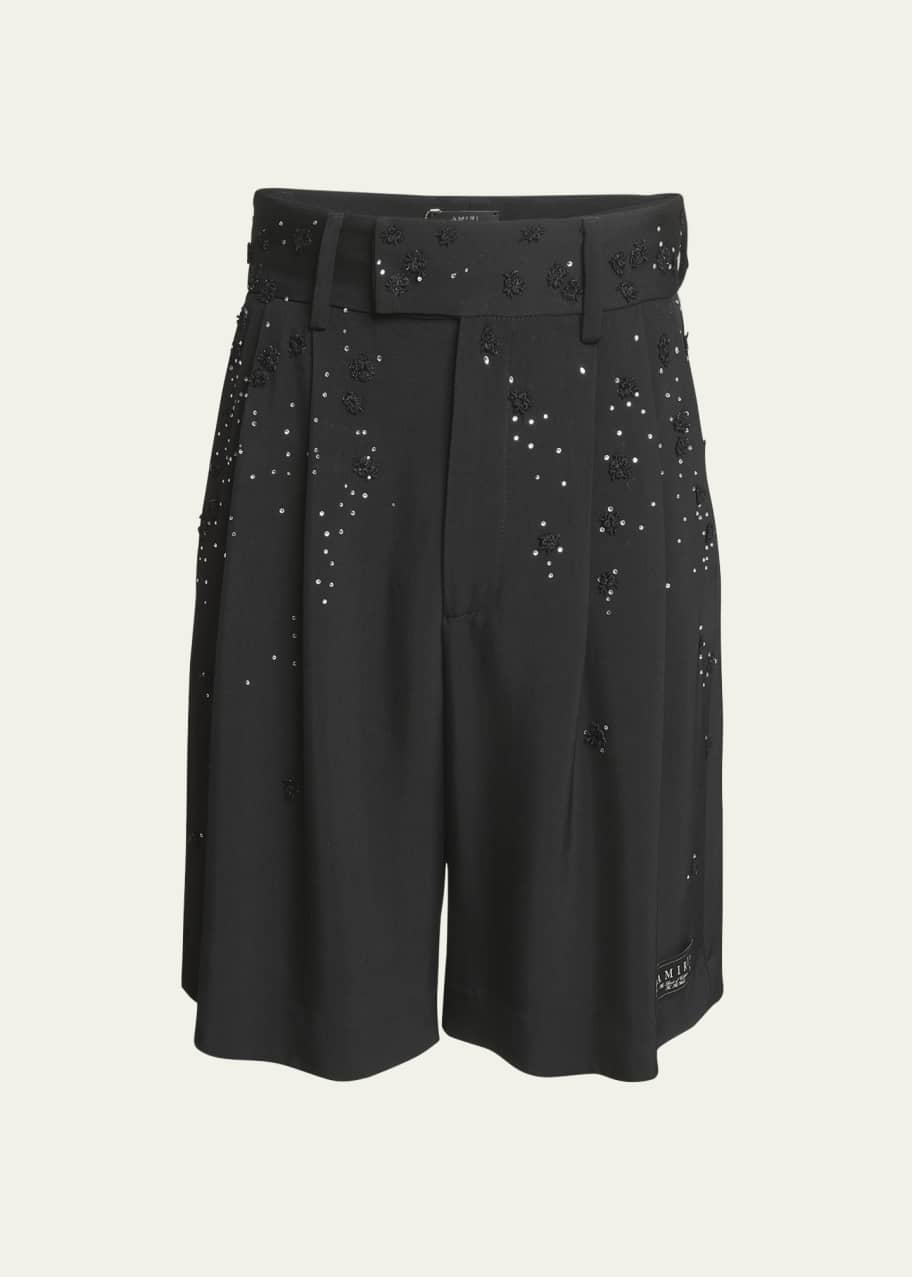Ｌサイズ　FLOWER AMIRI BERMUDA CROCKERY Amiri Men's Beaded Floral Skater Shorts - Bergdorf Goodman