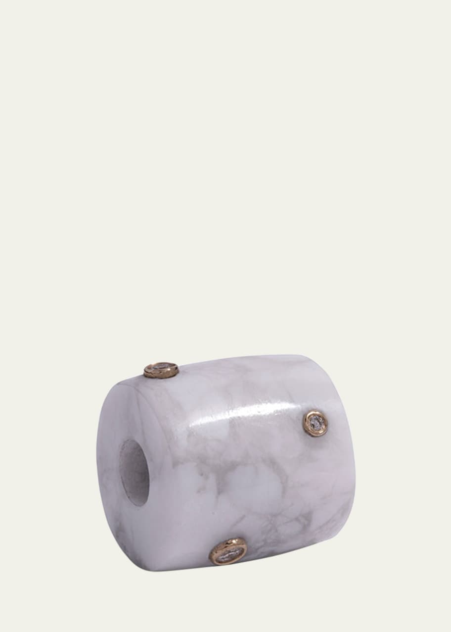 Image 1 of 1: White Snow Globe Howlite Bead Pendant