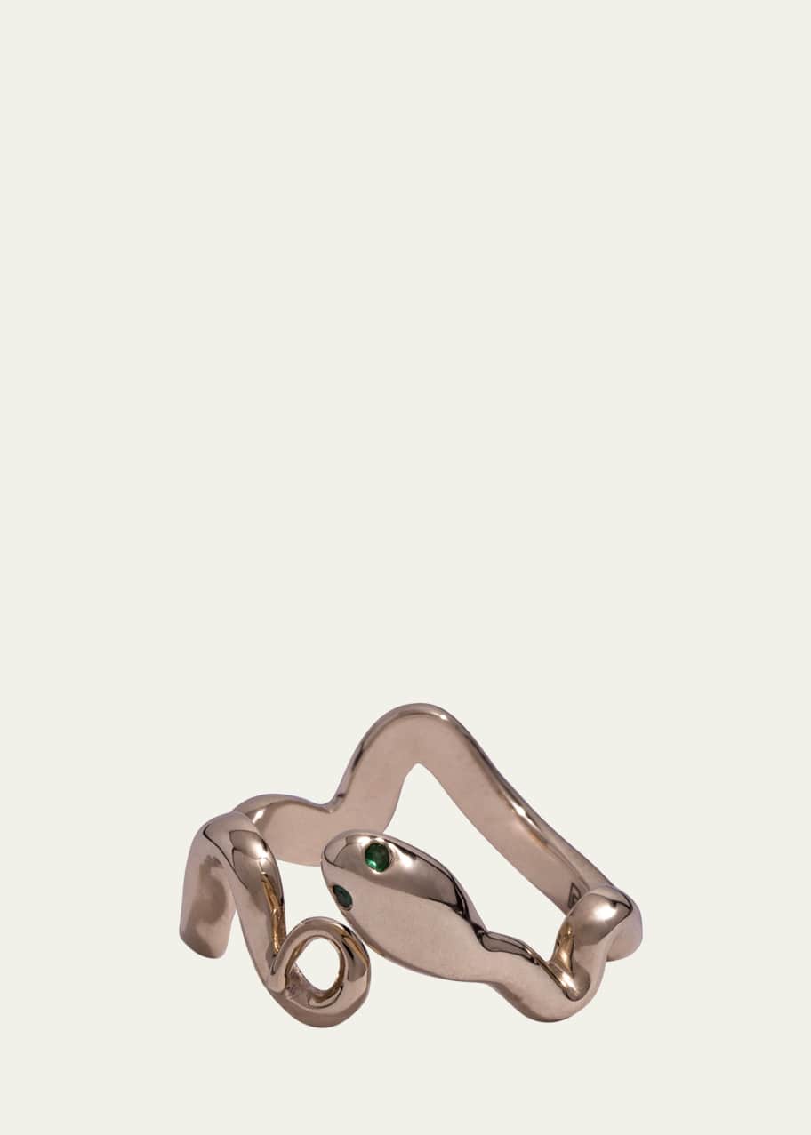 Image 1 of 1: Cosmic and Wild Emerald Eye Snake Ring
