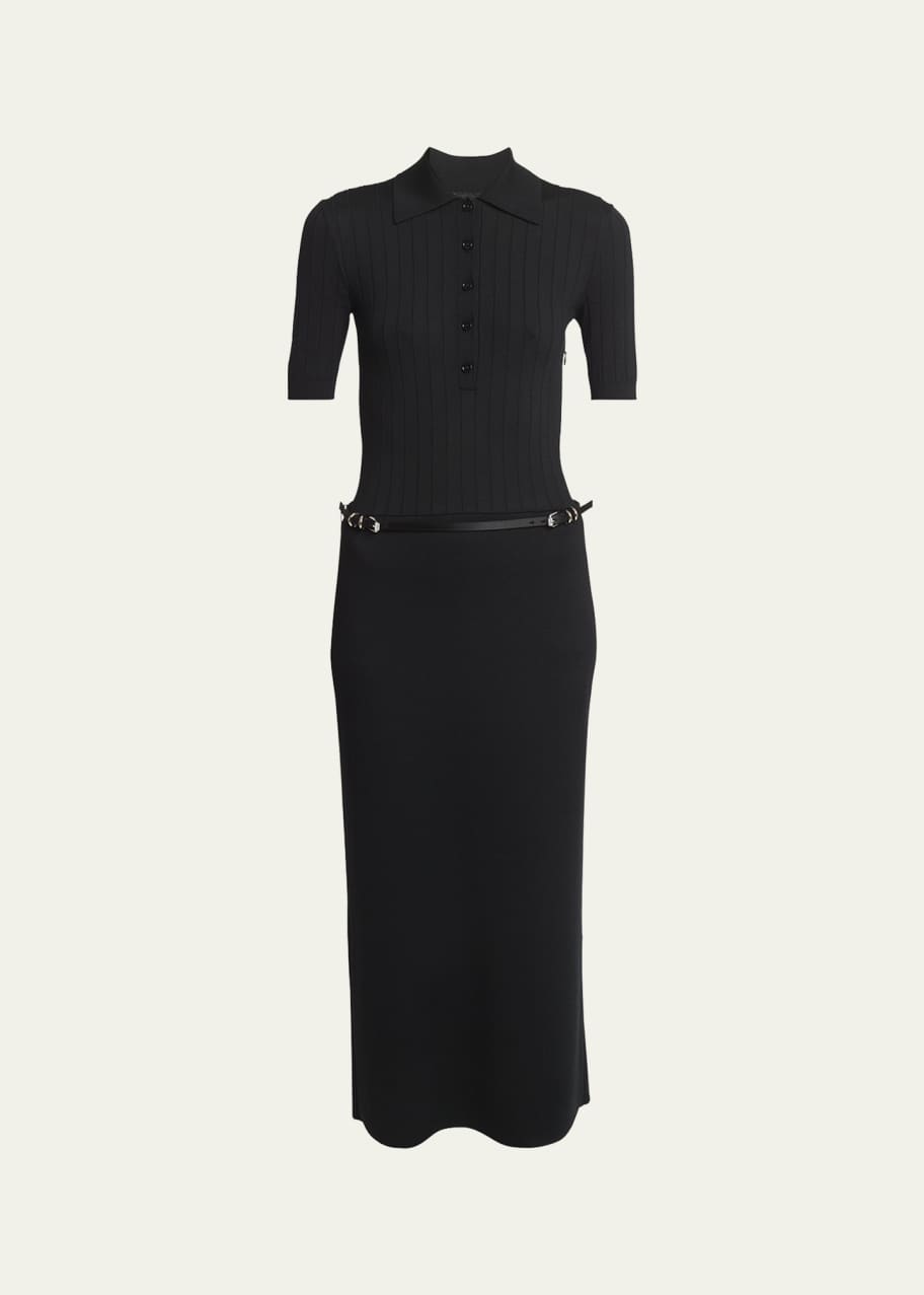 Image 1 of 1: Long Voyou Belt Polo Dress