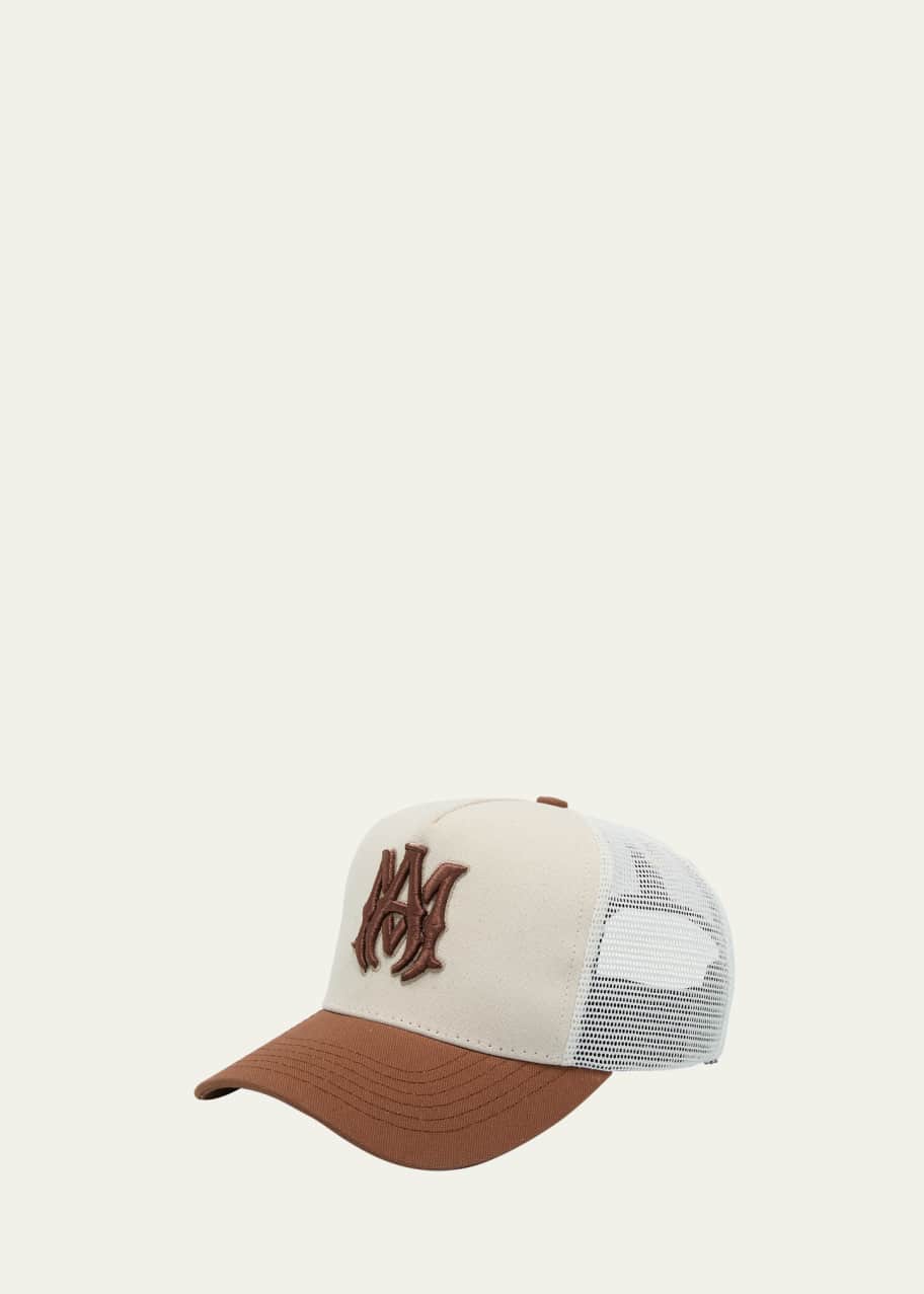Amiri Men's Bicolor MA Logo Trucker Hat - Bergdorf Goodman