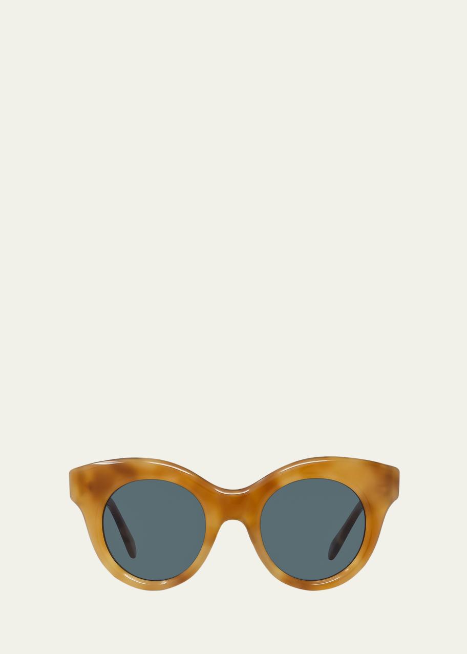 Loewe Curvy Logo Acetate Round Sunglasses - Bergdorf Goodman