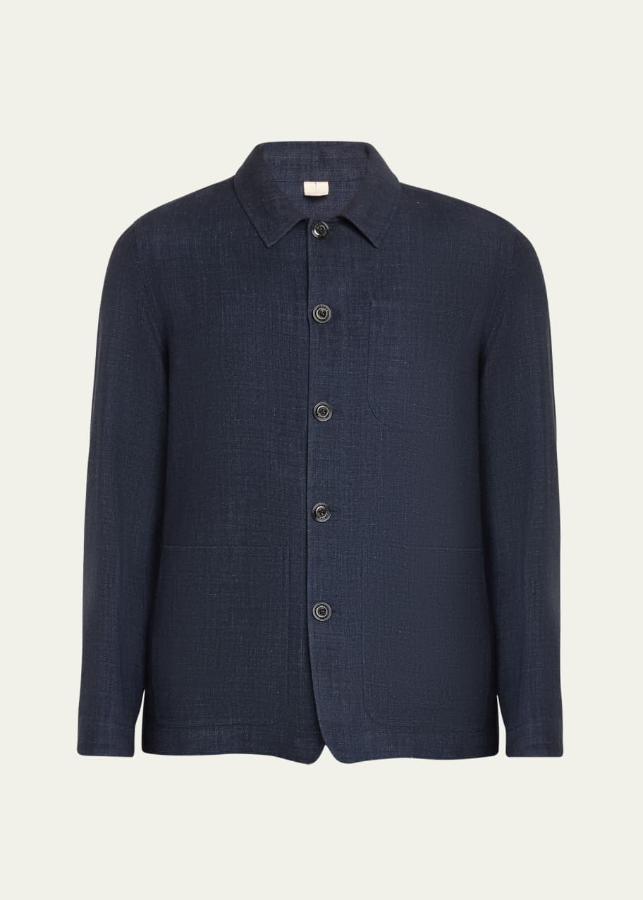 Image 1 of 1: Men's Linen Wool Shirt Jacket