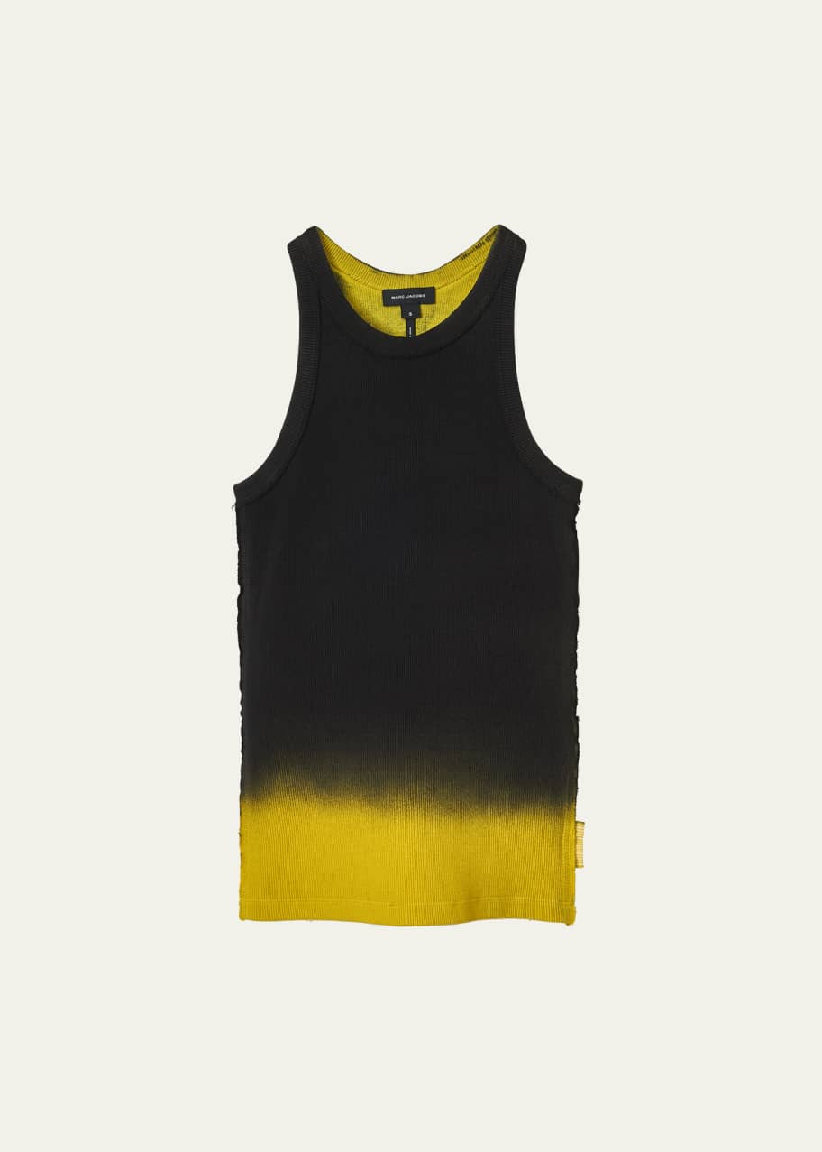 Image 1 of 1: Grunge Spray Print Rib Tank Top