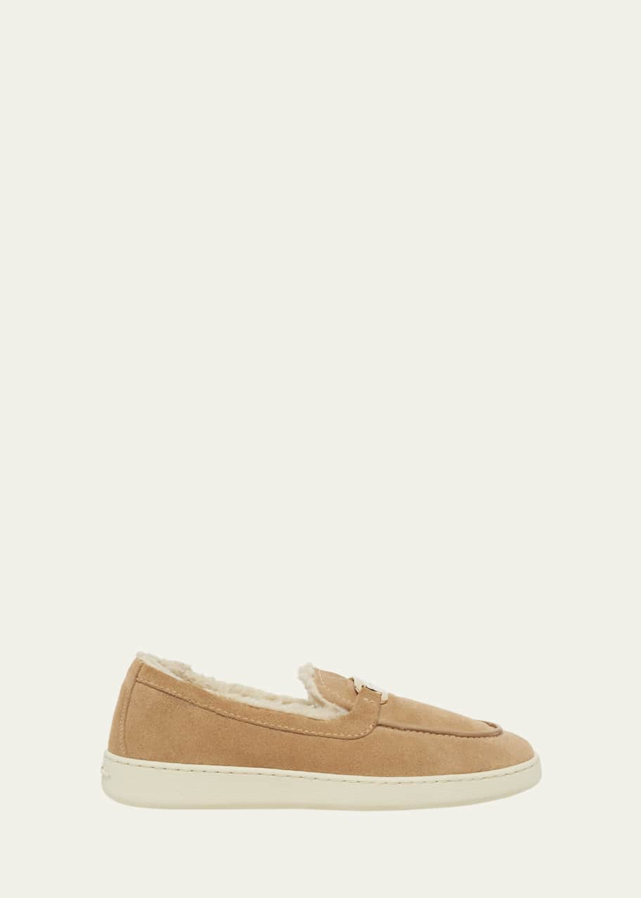 Image 1 of 1: Crio Suede Logo Strap Casual Loafers