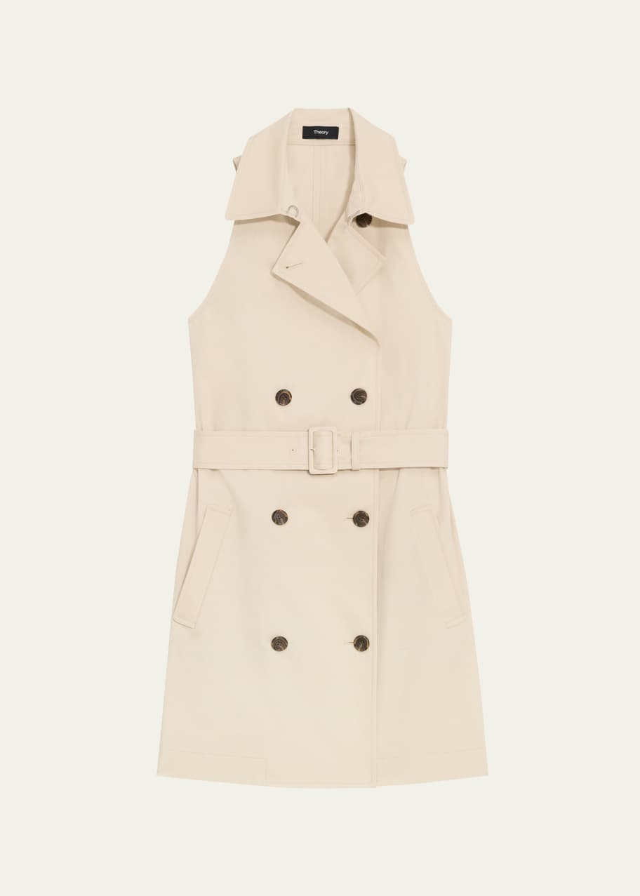 Theory Sleeveless Belted Mini Halter Trench Dress - Bergdorf Goodman
