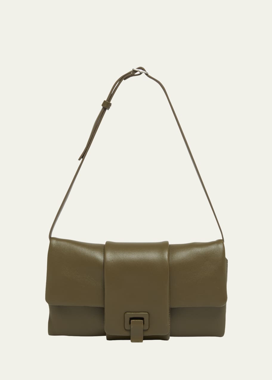 Image 1 of 1: Flip Napa Leather Shoulder Bag