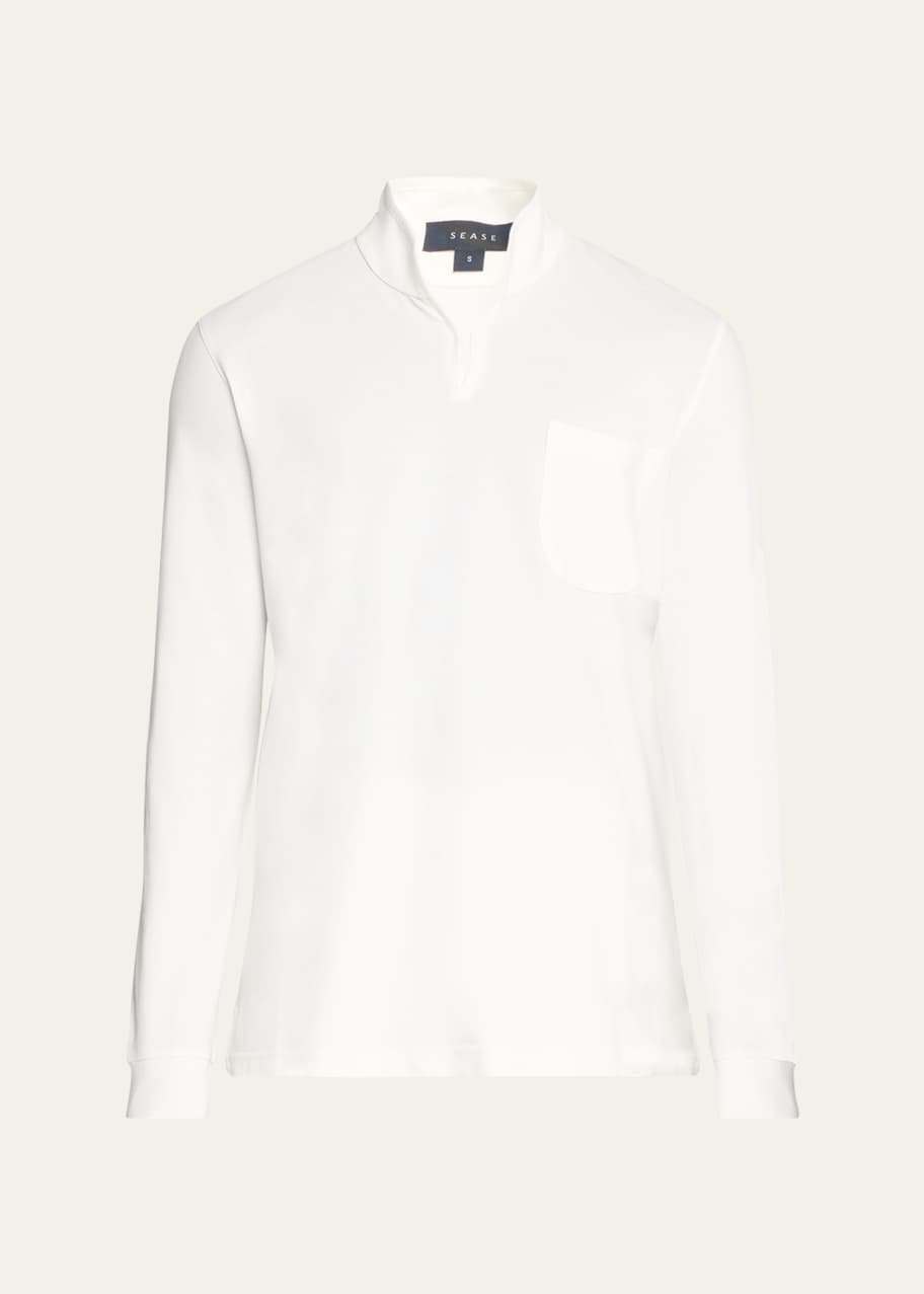 Image 1 of 1: Men's Ellen Cotton Long-Sleeve Polo Shirt