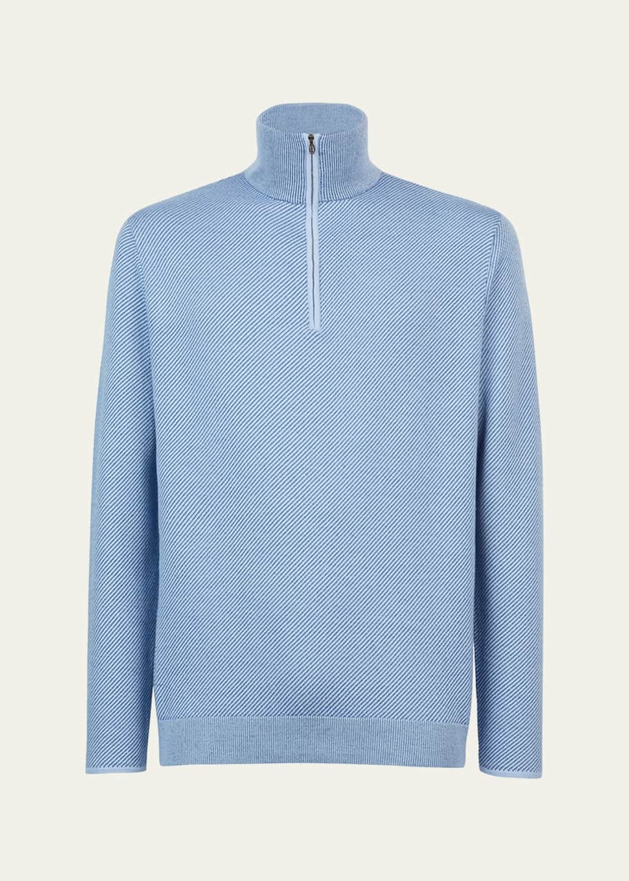 Image 1 of 1: Men's Cashmere Half-Zip Sweater
