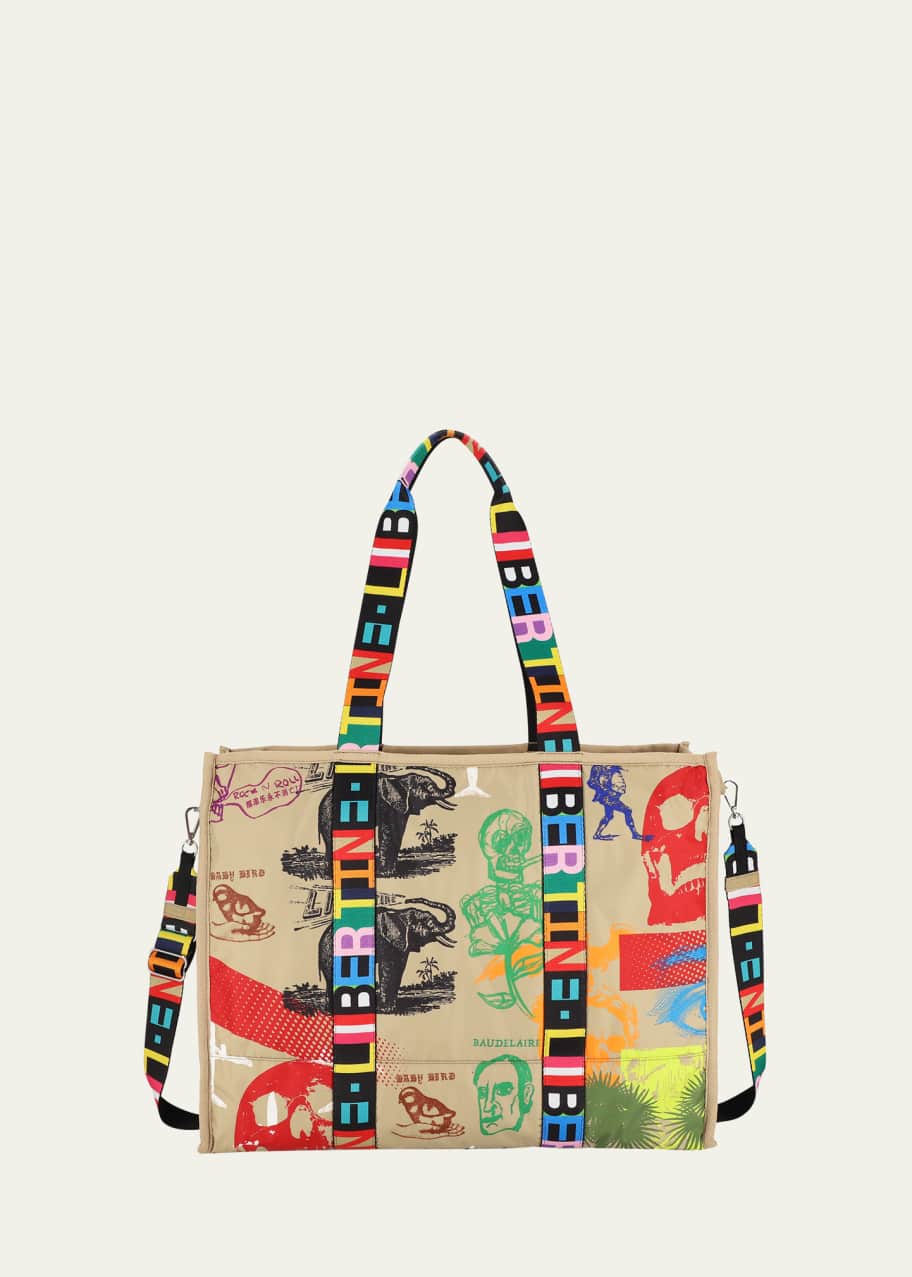 ★LeSportsac★ Libertine Face Large Web Book Tote Bag 3848HB Large Web Book Tote - LeSportsac x Libertine Lips Book Tote