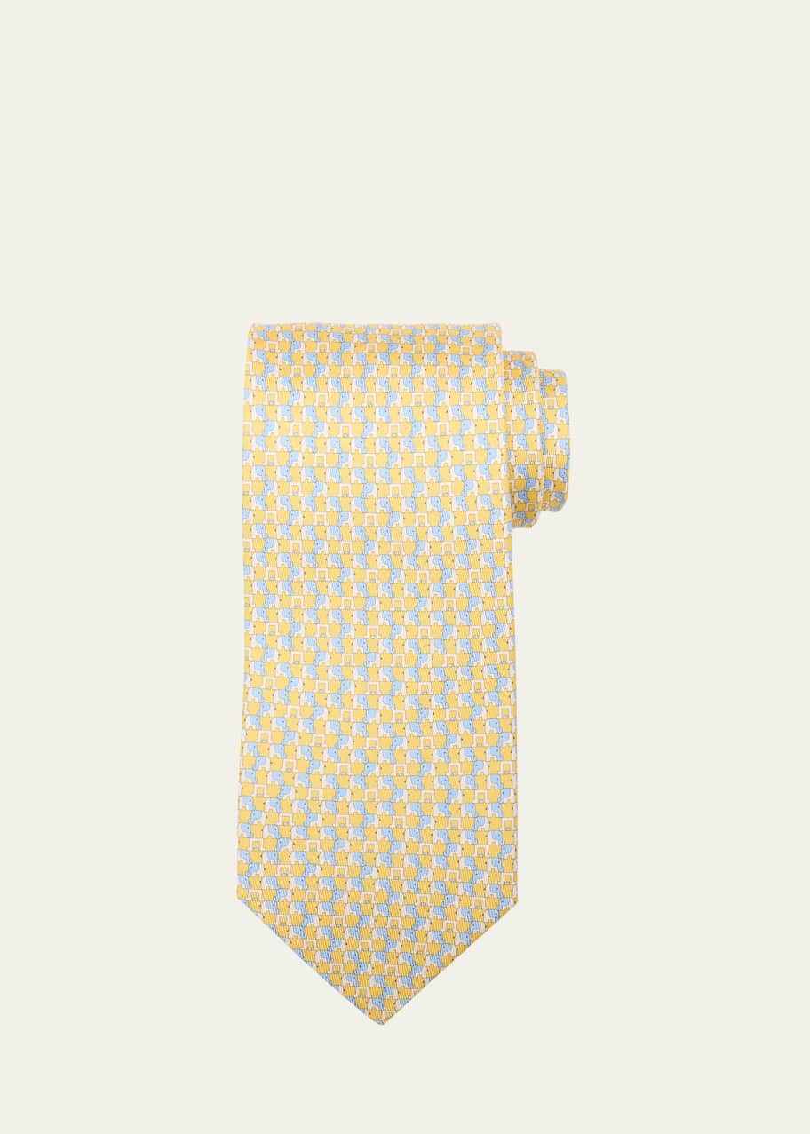 Image 1 of 1: Men's Elephant Gancini Silk Tie