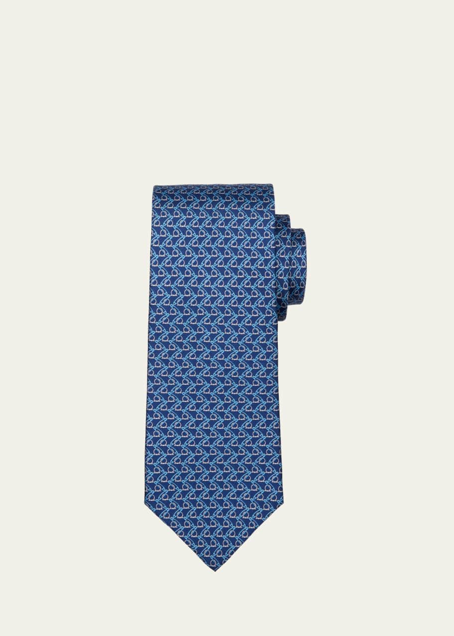 Image 1 of 1: Men's Safety Pin-Print Silk Tie