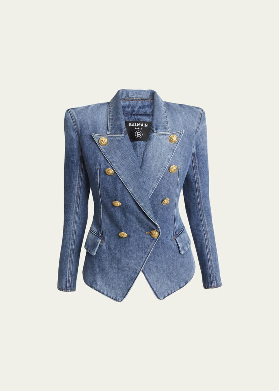 Balmain denim blazer shop