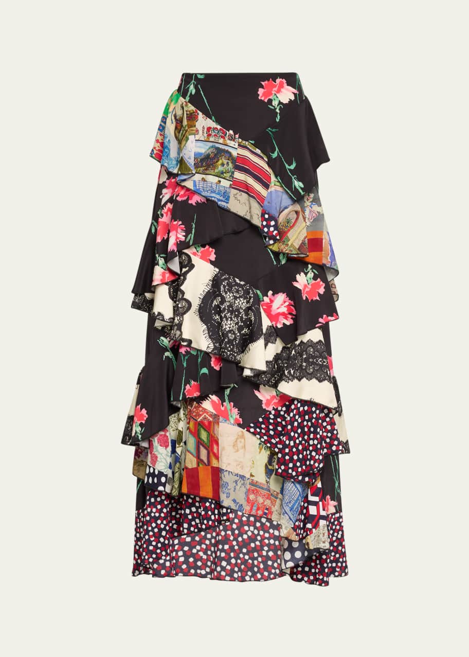 Image 1 of 1: Mash Up Long Ruffle Skirt