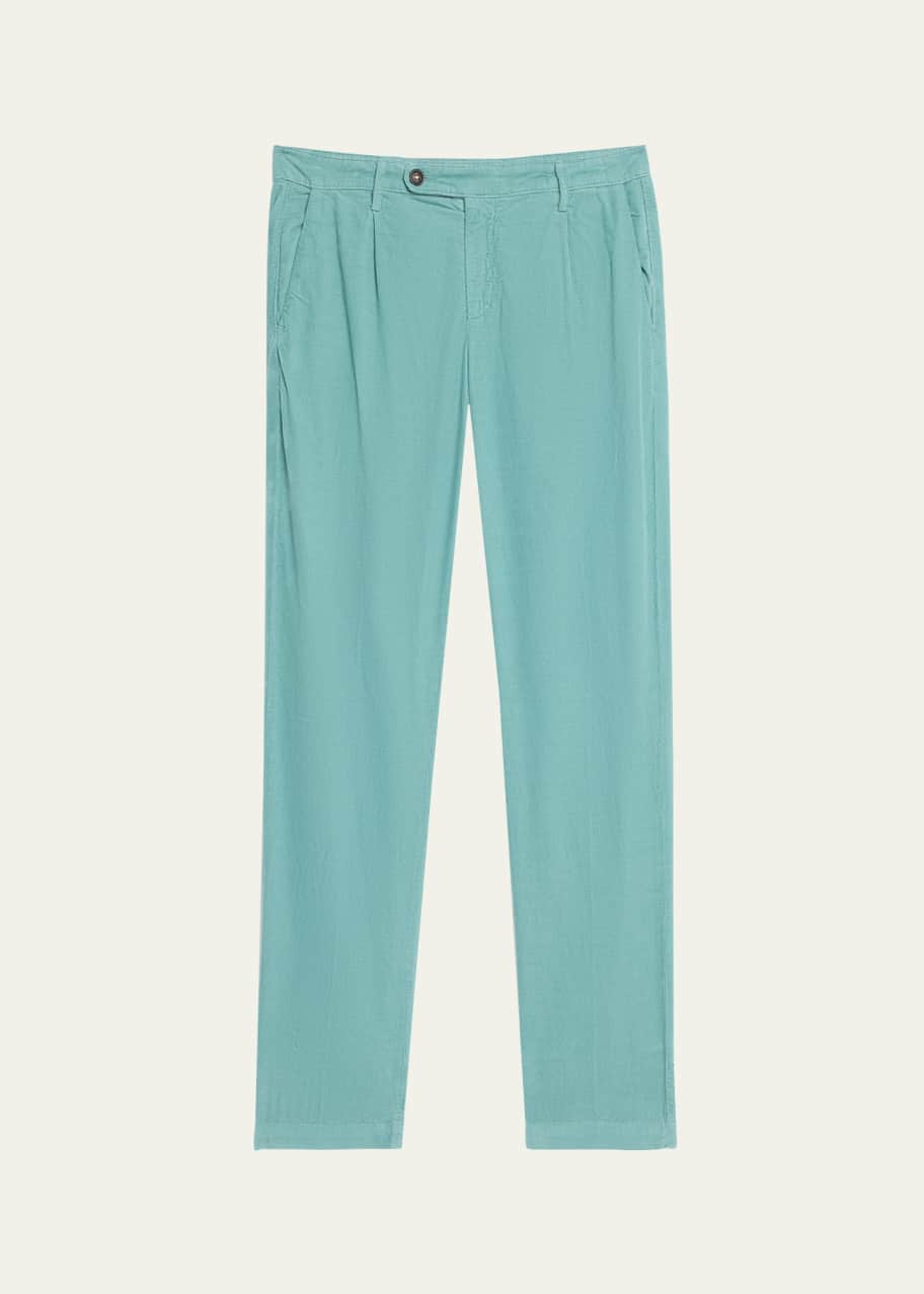 Image 1 of 1: Men's Micro-Corduroy Pleated Trousers