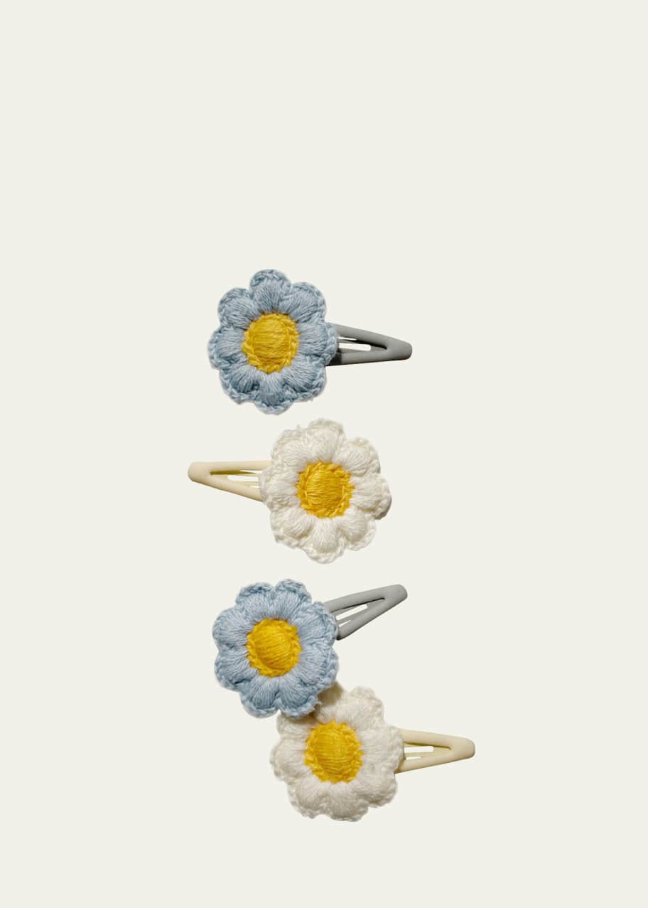 Image 1 of 1: Girl's 4-Pack Daisy Hair Clips