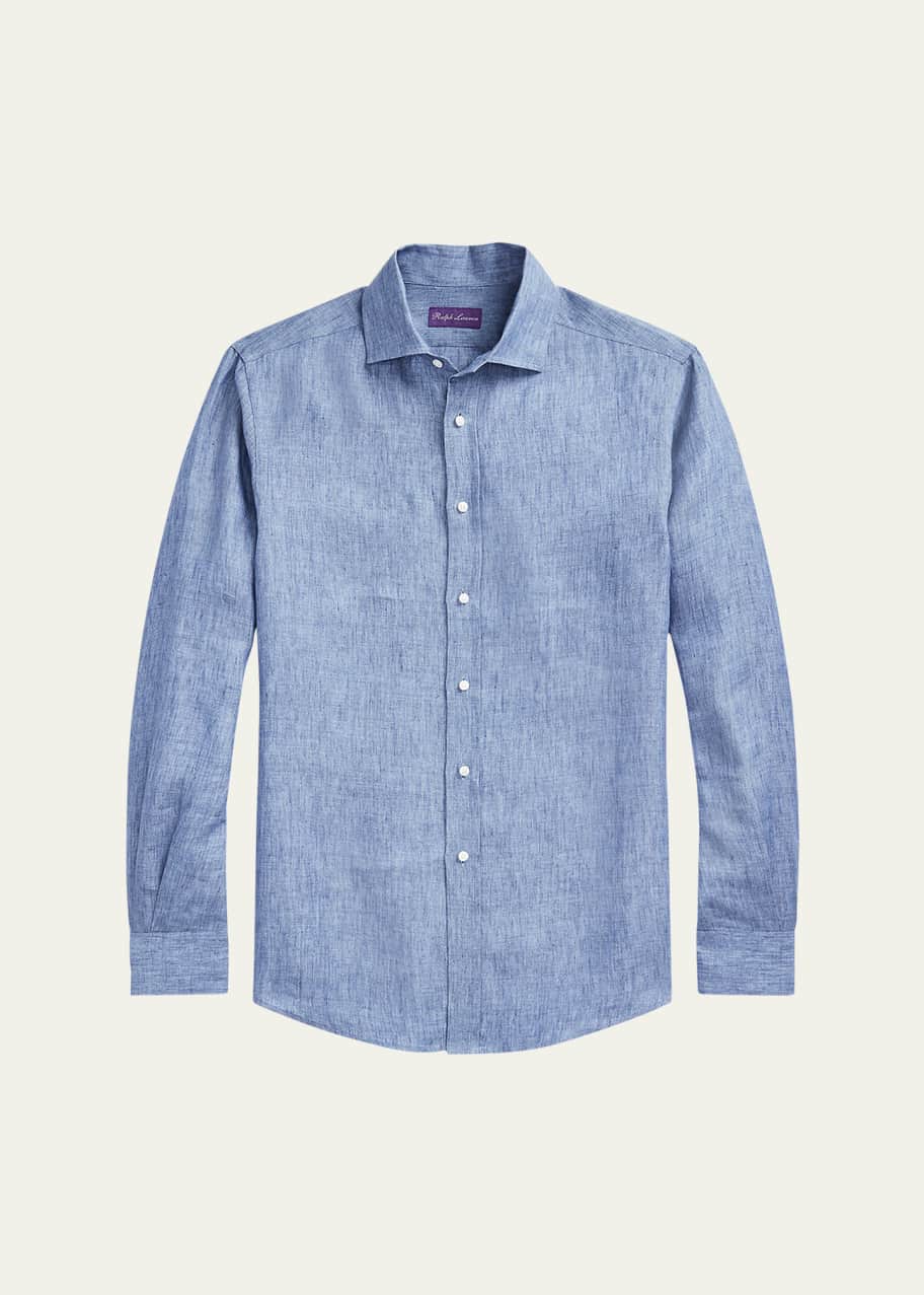 Ralph Lauren Purple Label Men s Linen Chambray Sport Shirt Bergdorf Goodman