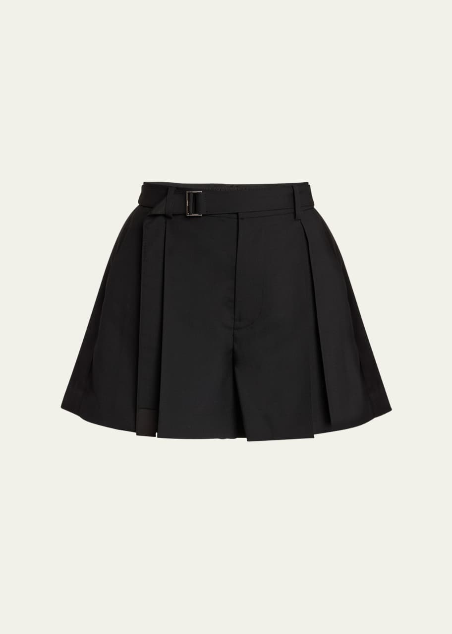 【sacai】Pleated Suiting Shorts SACAI Belted Pleated Suiting Shorts - Bergdorf Goodman