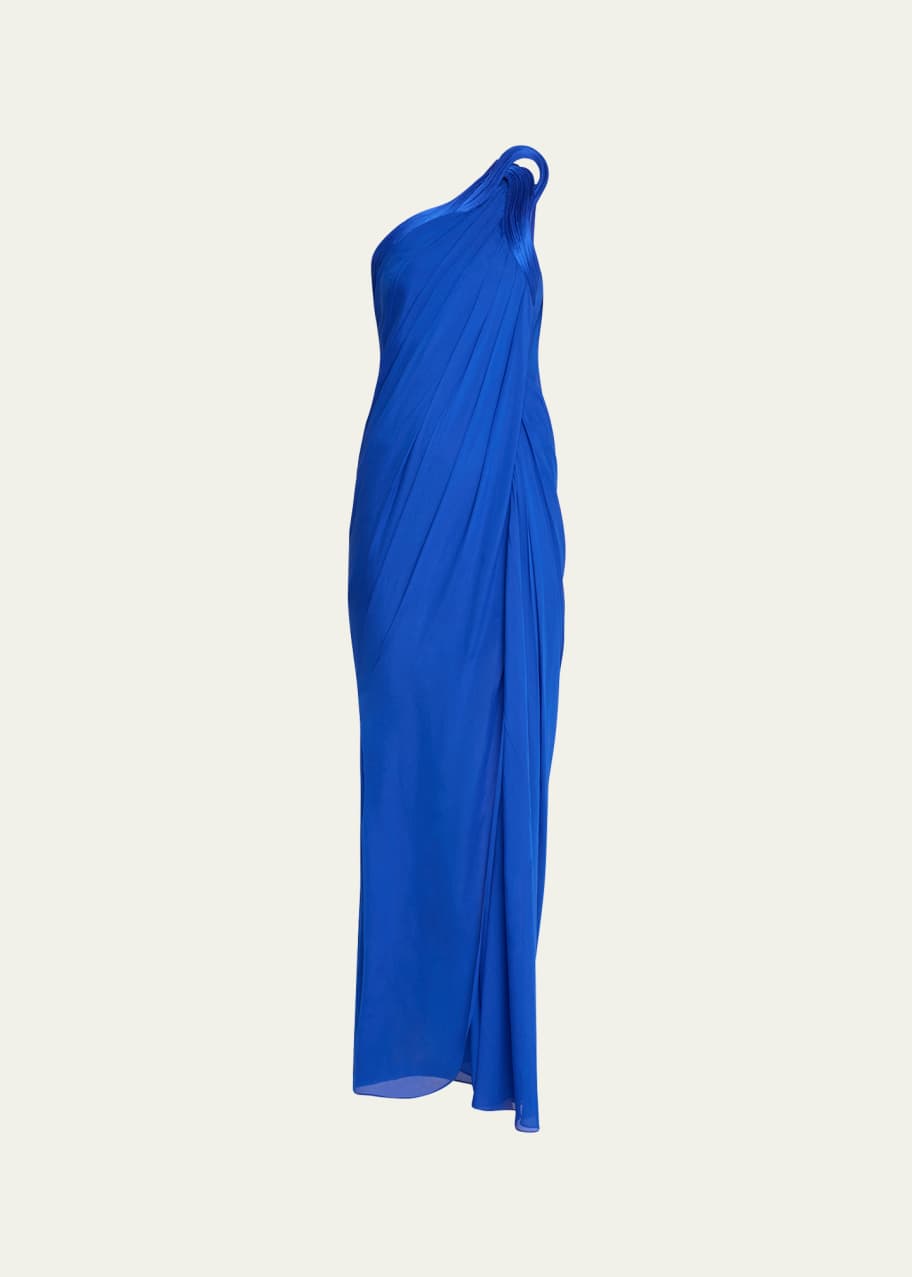 Image 1 of 1: Toga Draped Chiffon Gown
