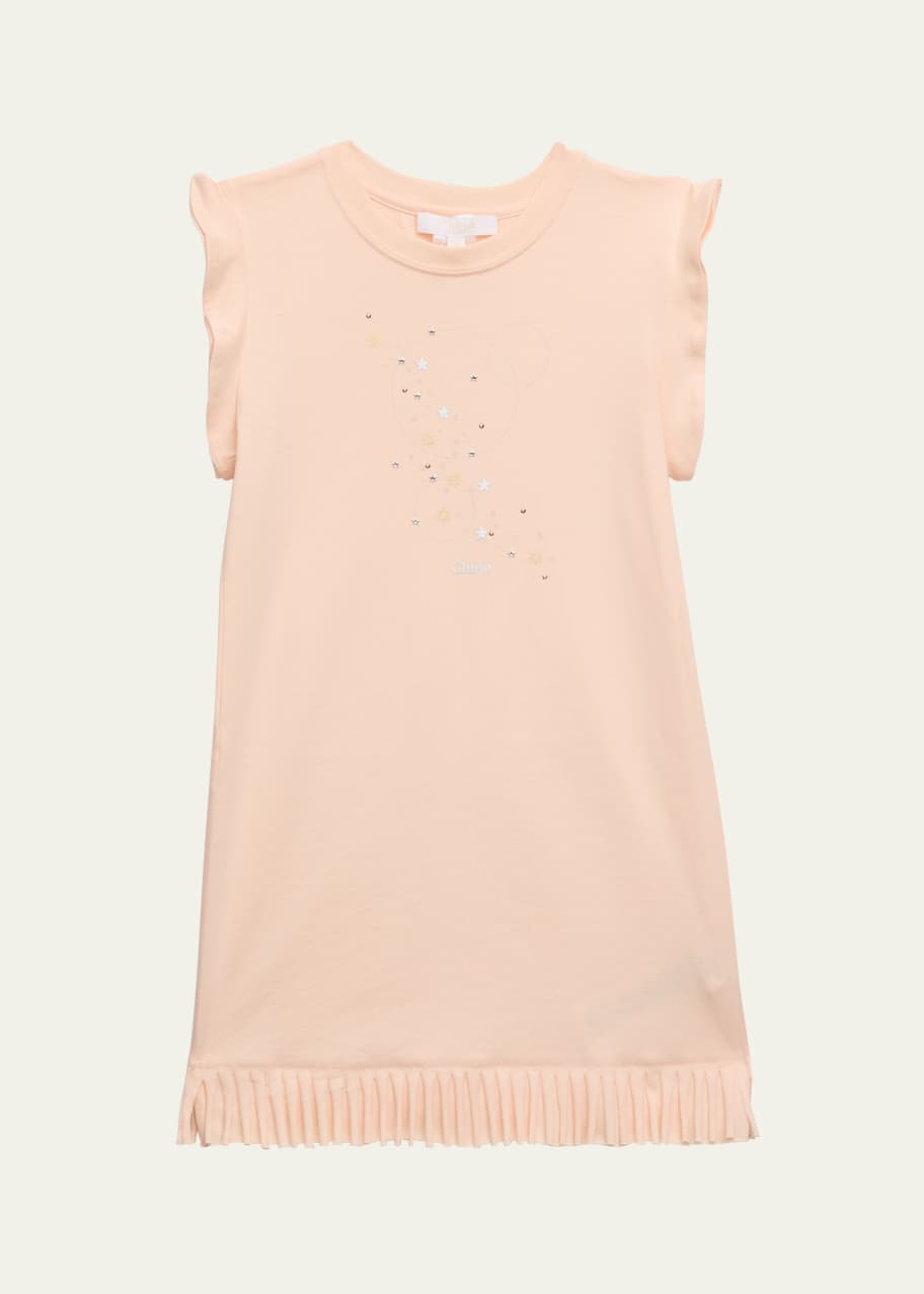 Image 1 of 1: GIrl's Embellished T-Shirt Dress, Size 4-5