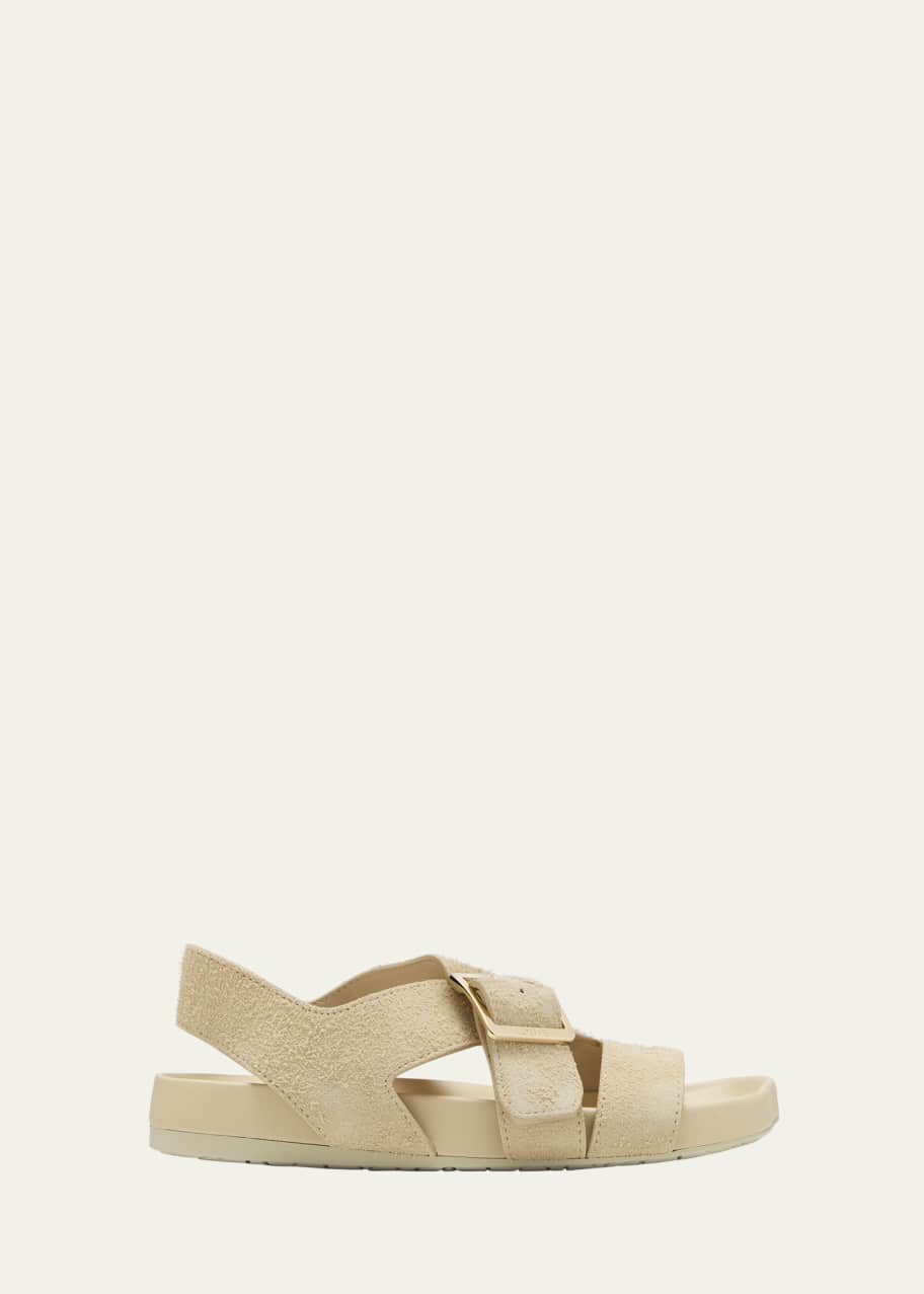Loewe Ease Suede Toe-Ring Comfort Sandals - Bergdorf Goodman