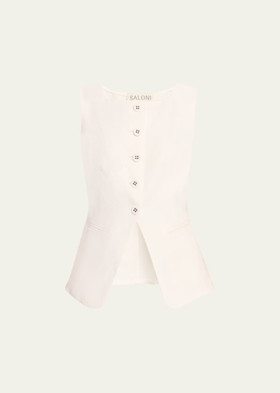 Image 1 of 1: Zuzu Tailored Cutaway Linen Waistcoat
