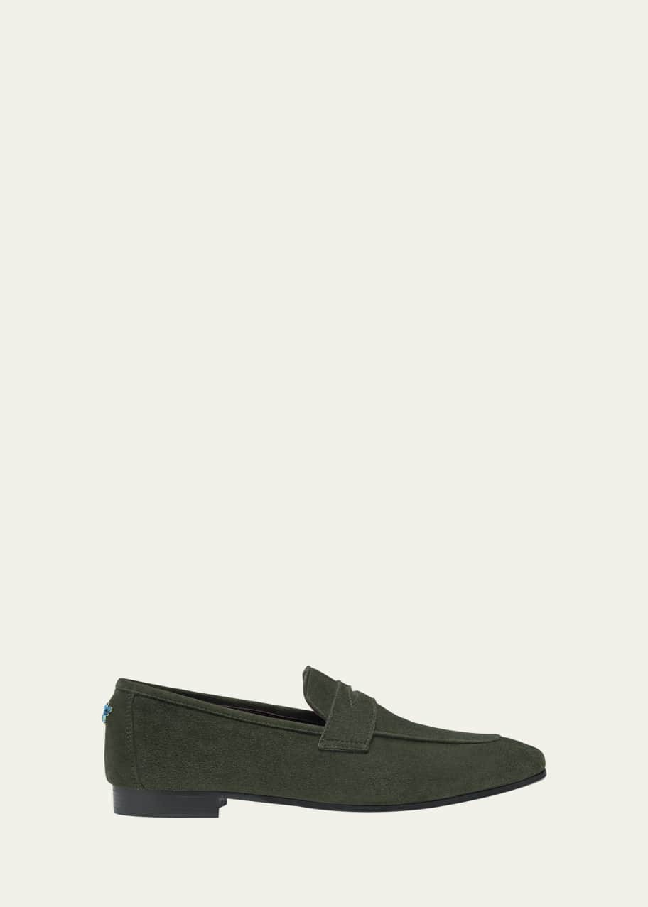 Image 1 of 1: Flaneur Suede Penny Loafers