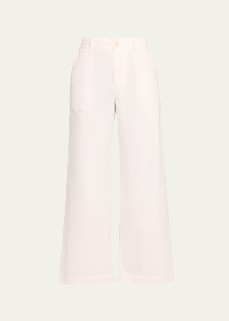 Nili Lotan Leon Wide-Leg Brushed Stretch Cotton Boy Pants