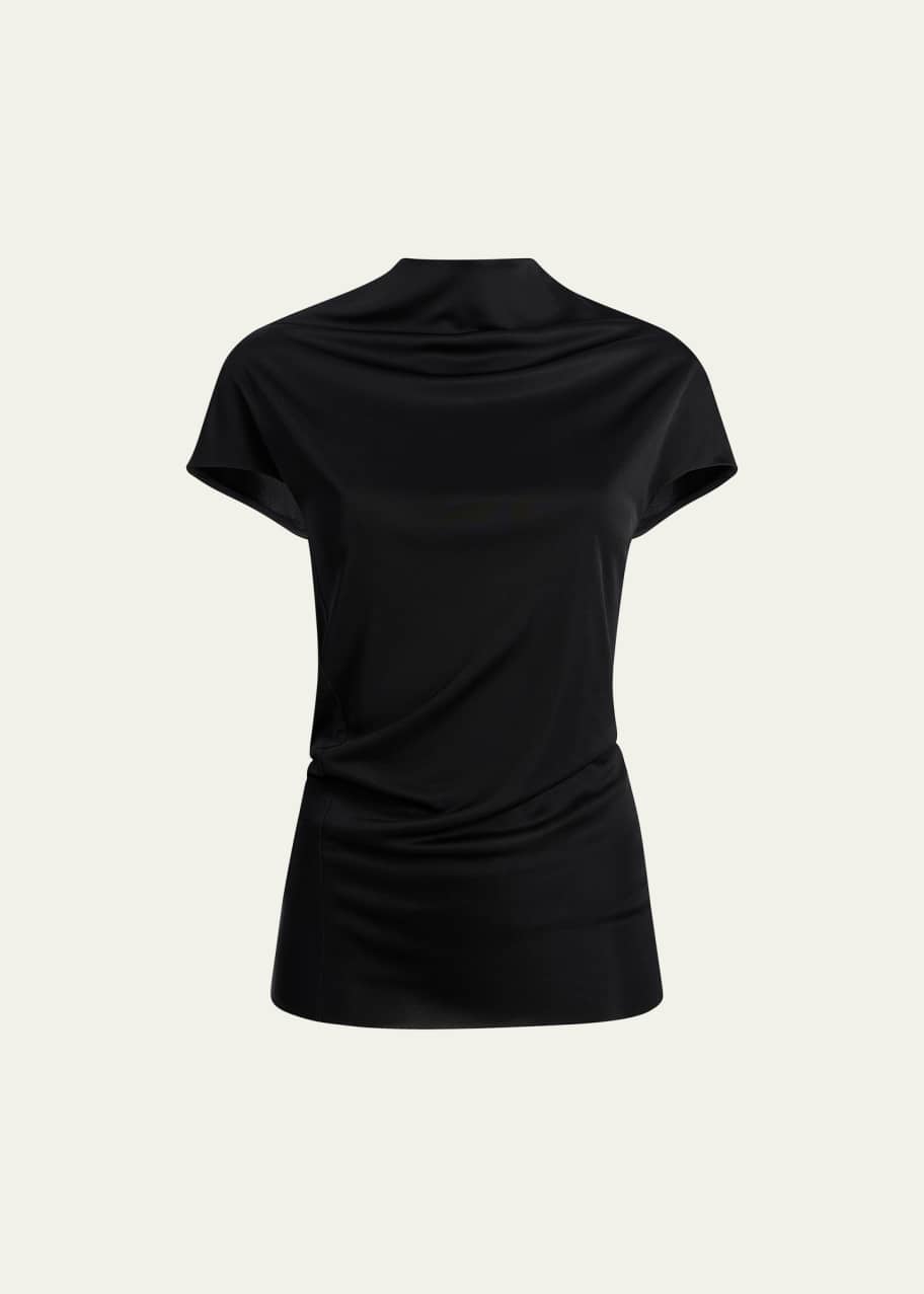 Image 1 of 1: Zenn Mock-Neck Jersey Top