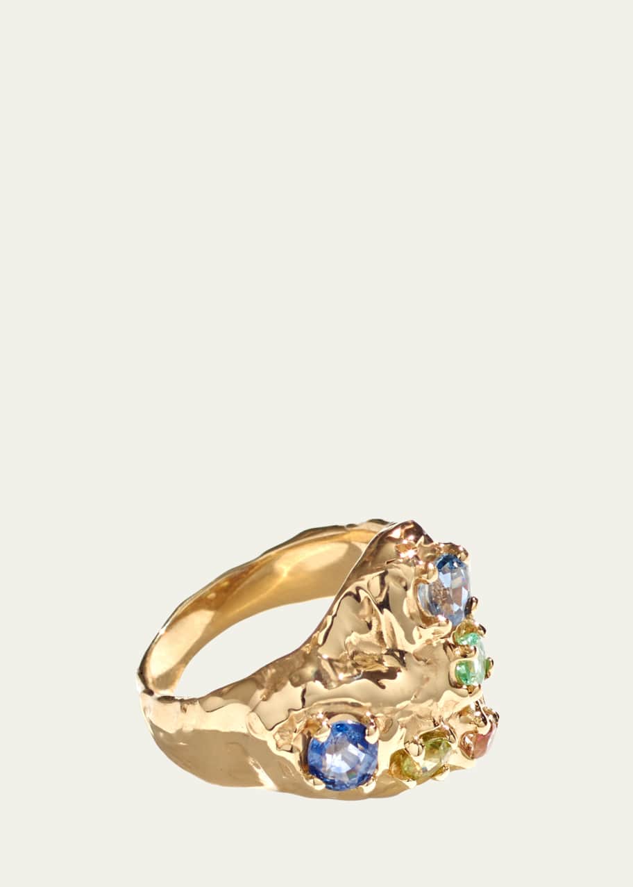 Image 1 of 1: Heart Ring with Precious Stones