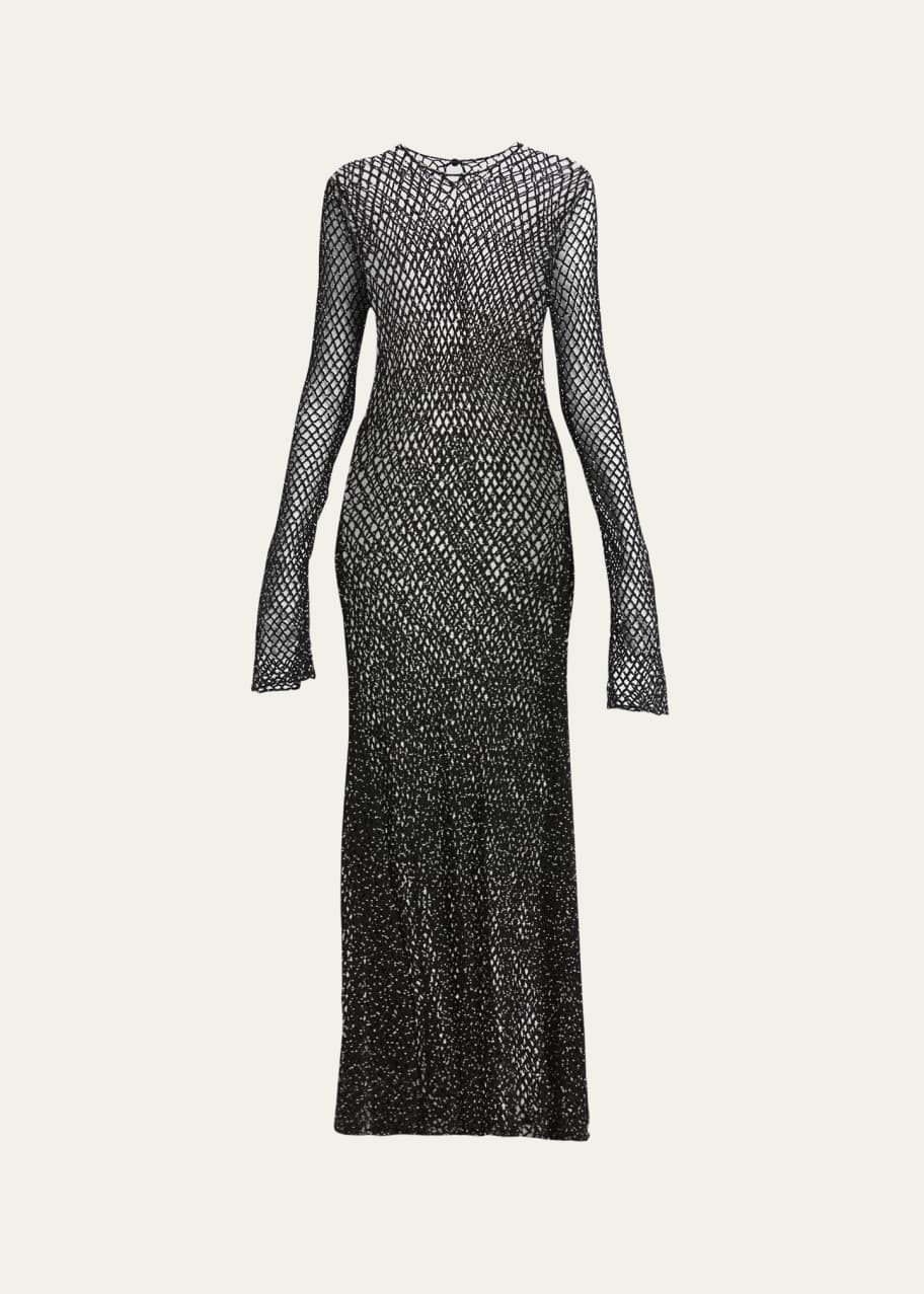 Gabriela Hearst Xavier Open-Knit Cashmere Dress with Glass Bead Detail -  Bergdorf Goodman