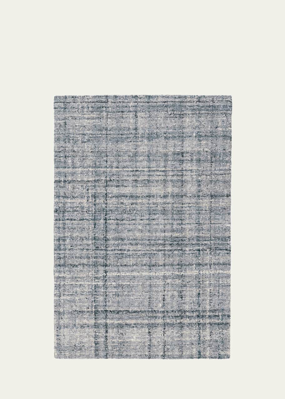 Image 1 of 1: Harris Blue/Ivory Micro-Hooked Rug, 10' x 14'