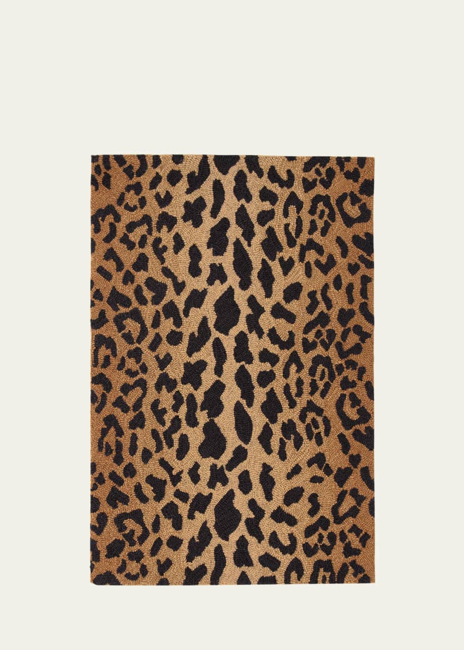 Image 1 of 1: Leopard Micro-Hooked Rug, 6' x 9'