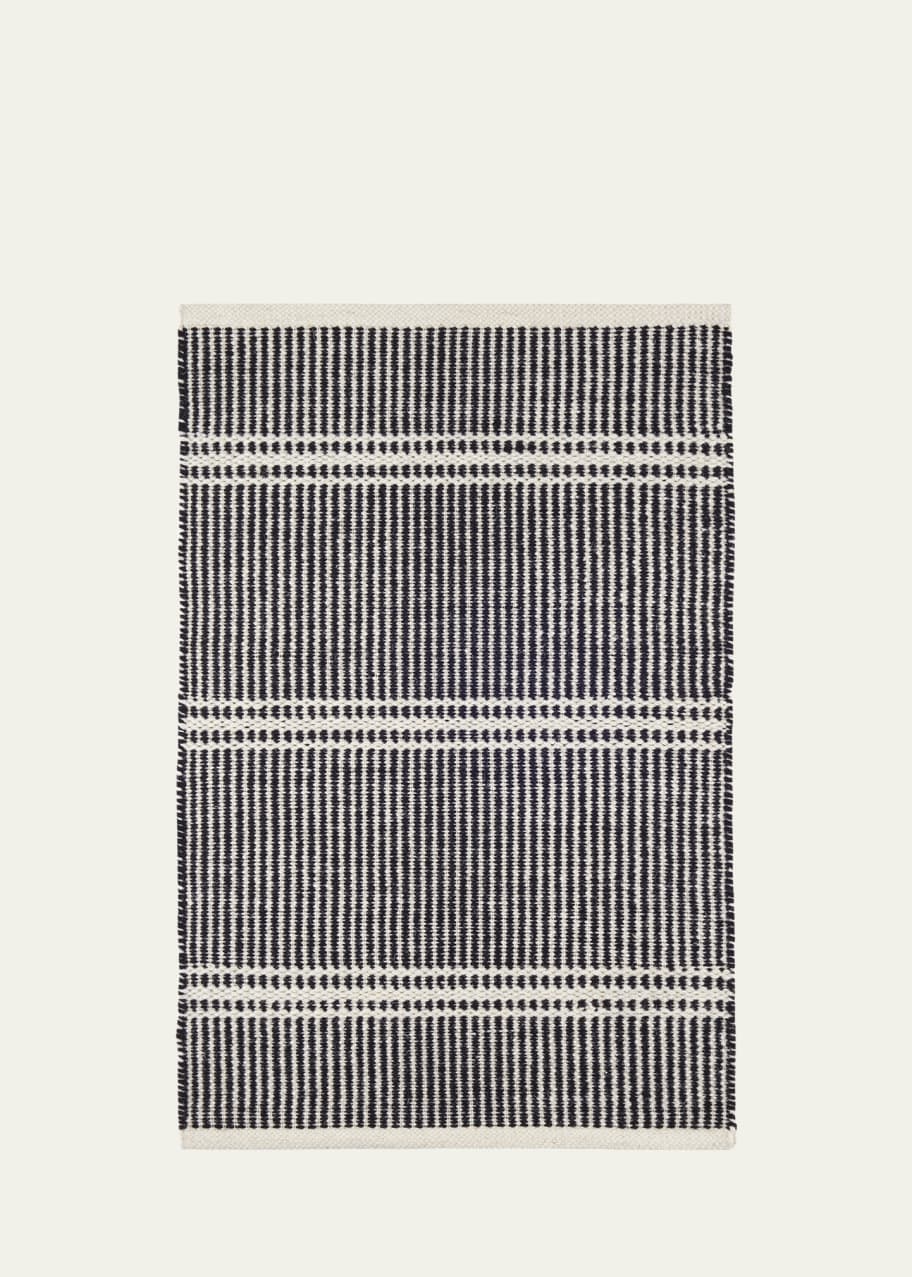 Image 1 of 1: Malta Black/Ivory Handwoven Rug, 3' x 5'
