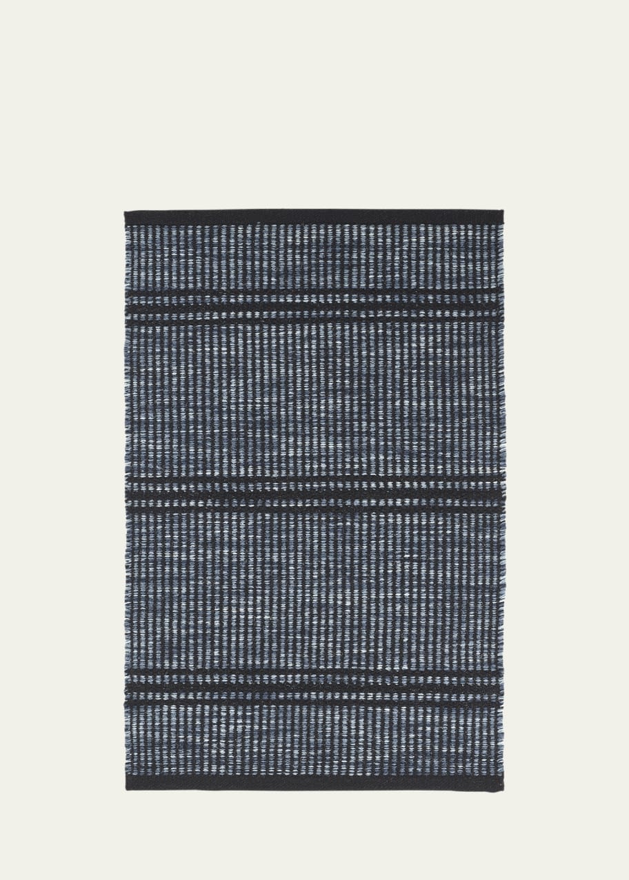 Image 1 of 1: Malta Navy Handwoven Rug, 5' x 8'