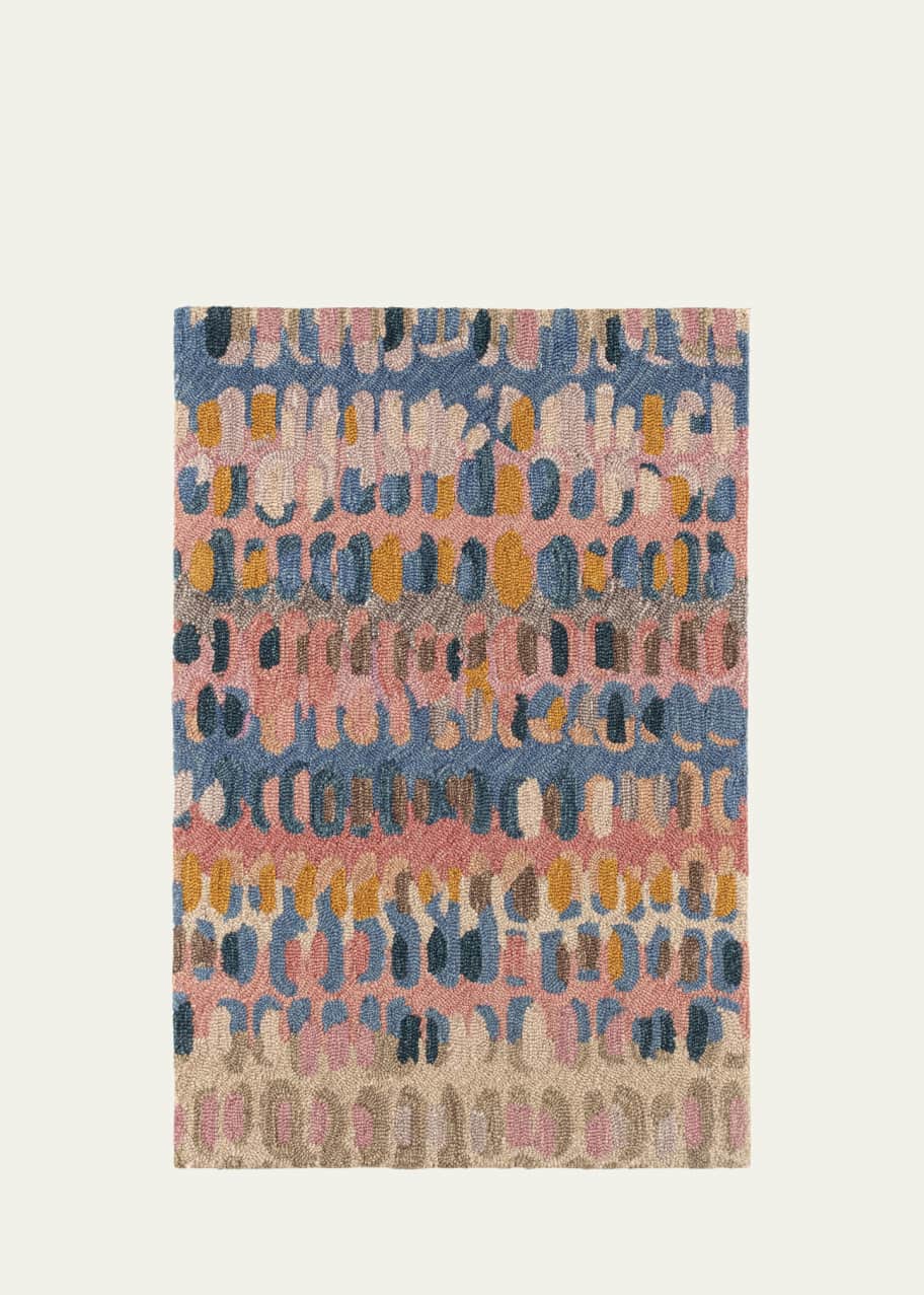 Image 1 of 1: Paint Chip Coral Micro-Hooked Rug, 5' x 8'