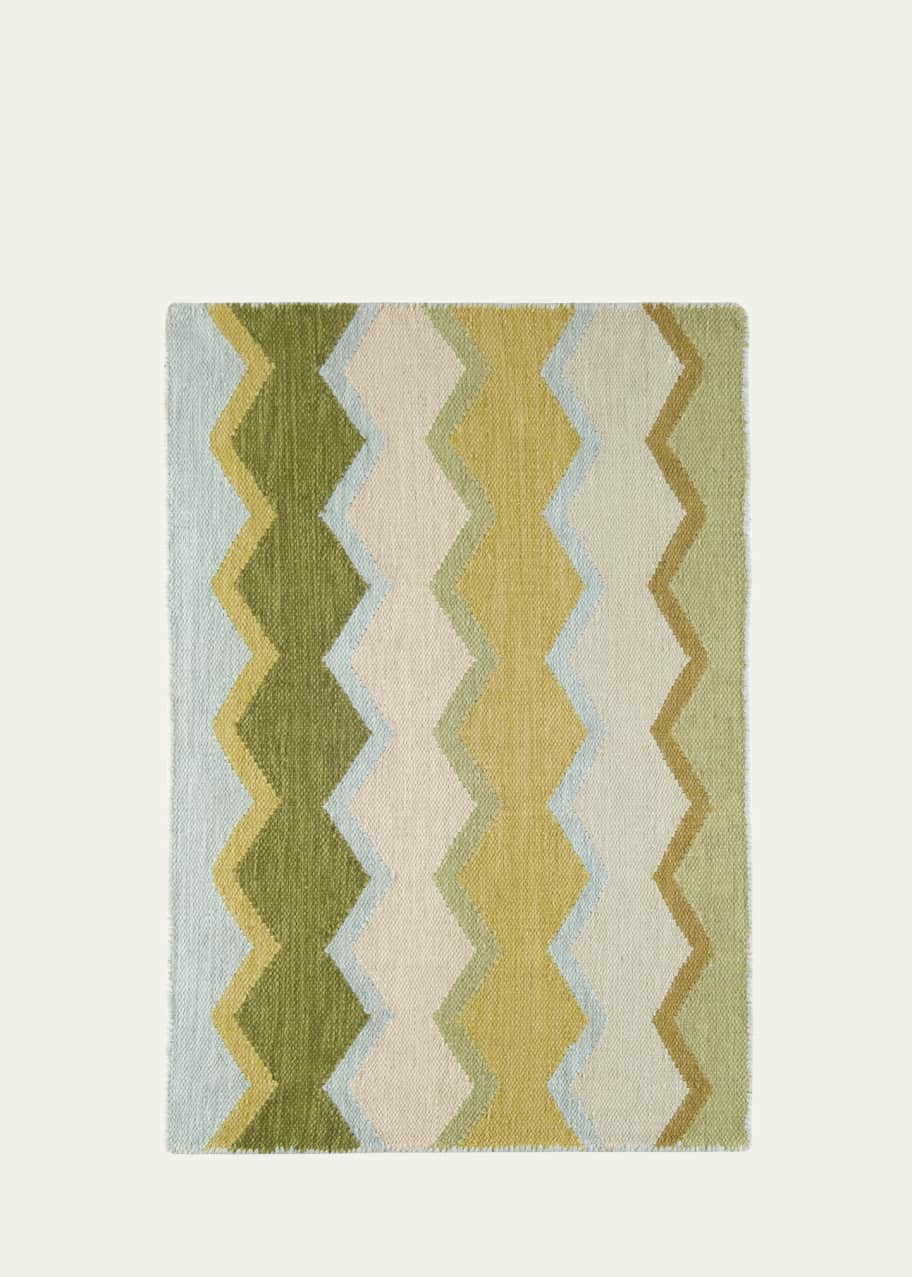 Image 1 of 1: x Kit Kemp Safety Net Green Handwoven Indoor/Outdoor Rug, 6' x 9'