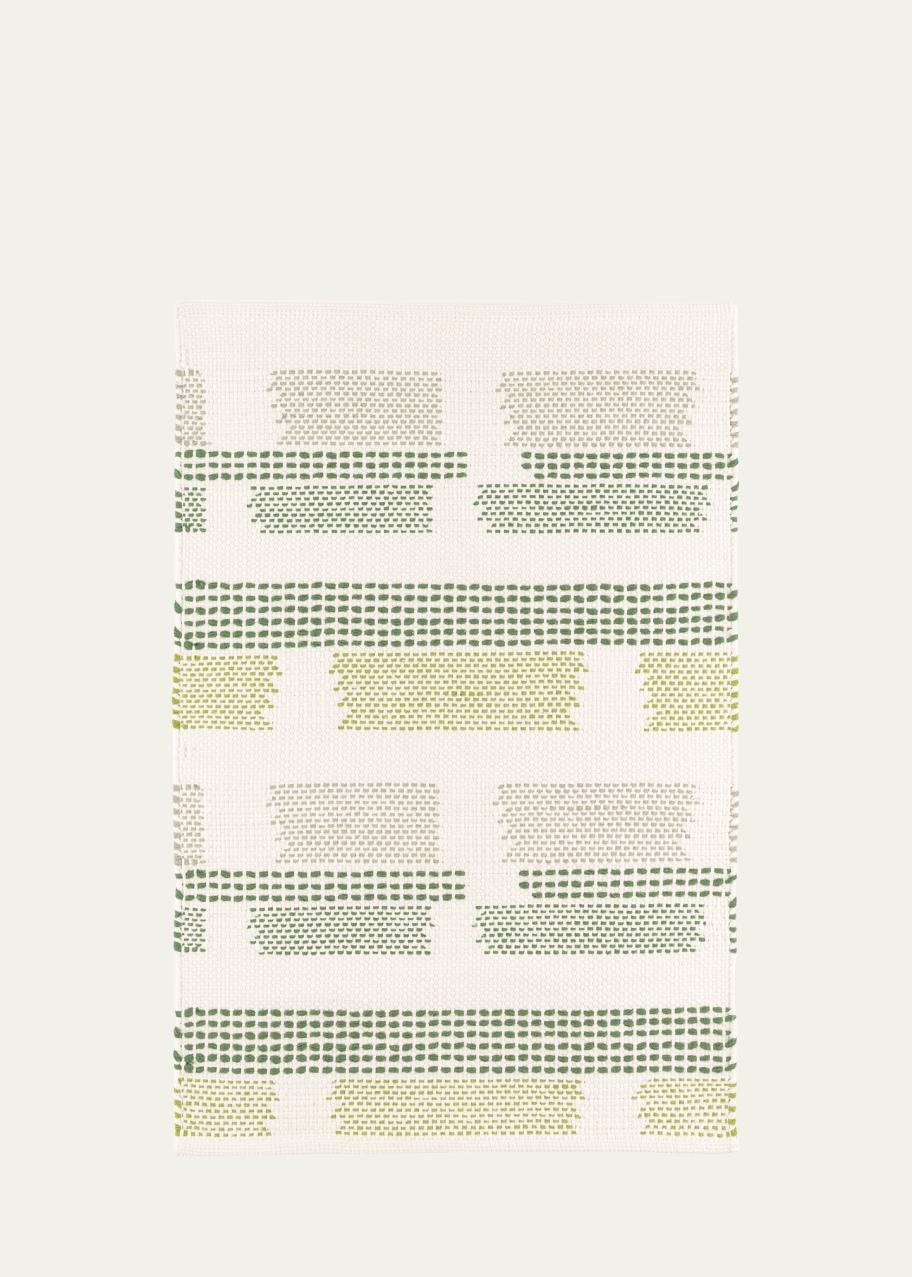 Annie Selke x Kit Kemp Tread Lightly Green Handwoven Rug, 10' x 14 ...