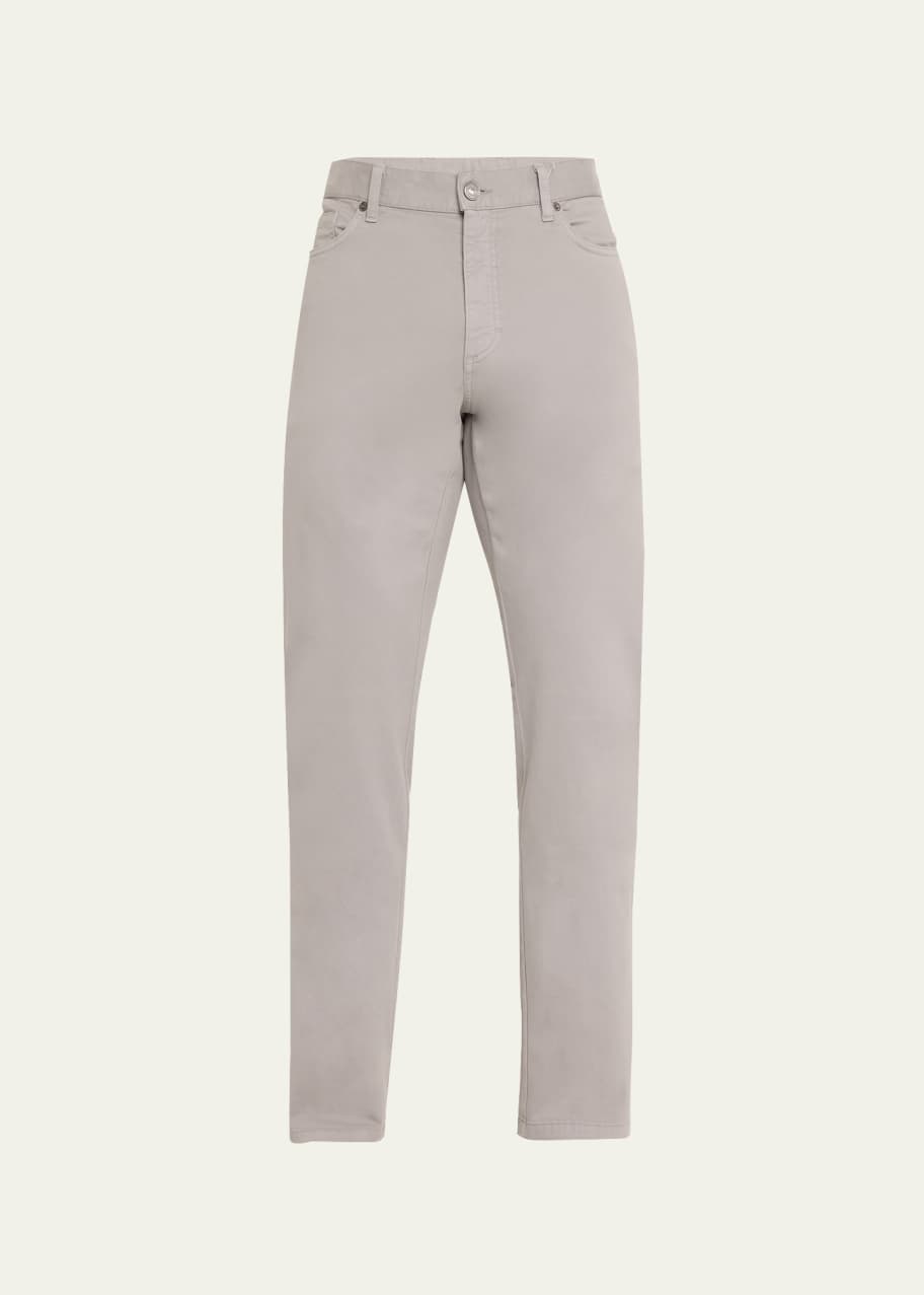 ZEGNA Men's Blue Grey Stretch Gabardine Pants - Bergdorf Goodman