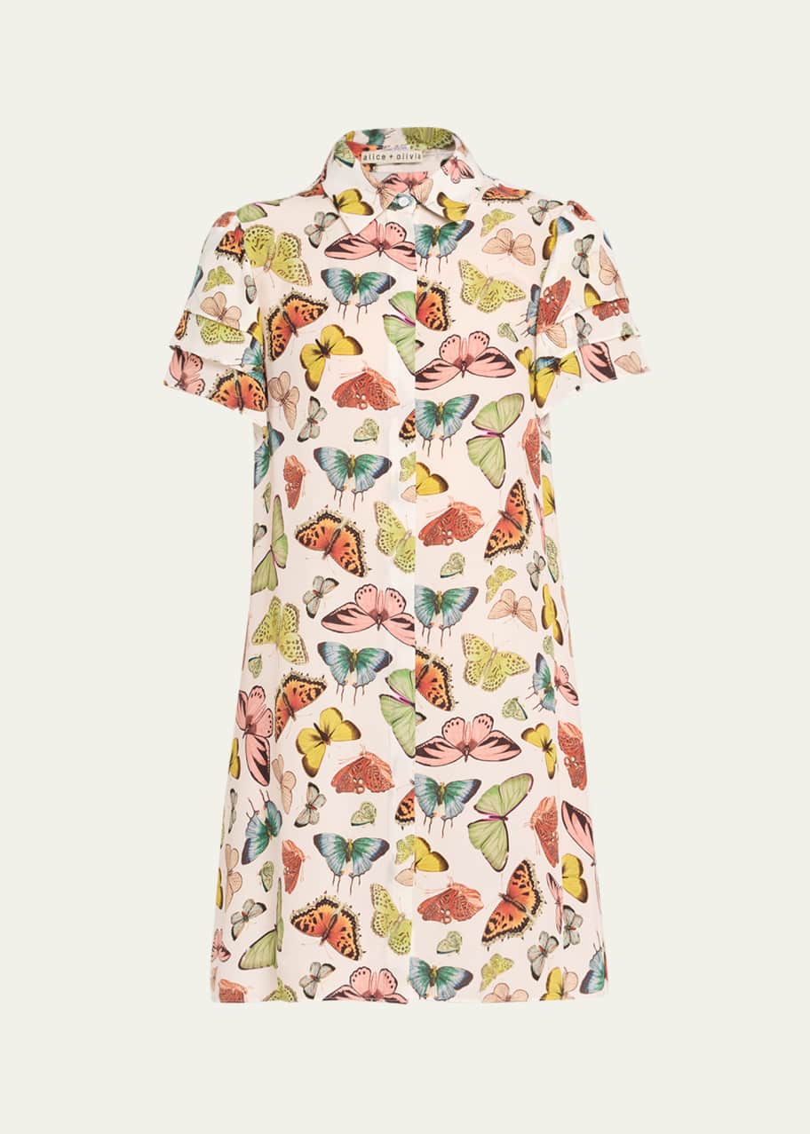 Image 1 of 1: Boundless Butterfly Jem Short-Sleeve Shirtdress