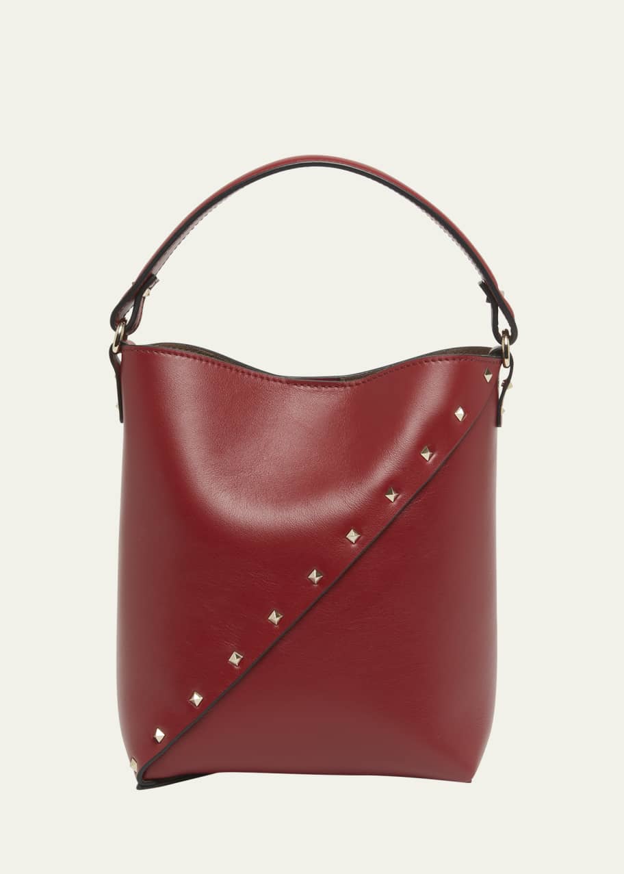 Image 1 of 1: Wispy Small Rockstud Leather Bucket Bag