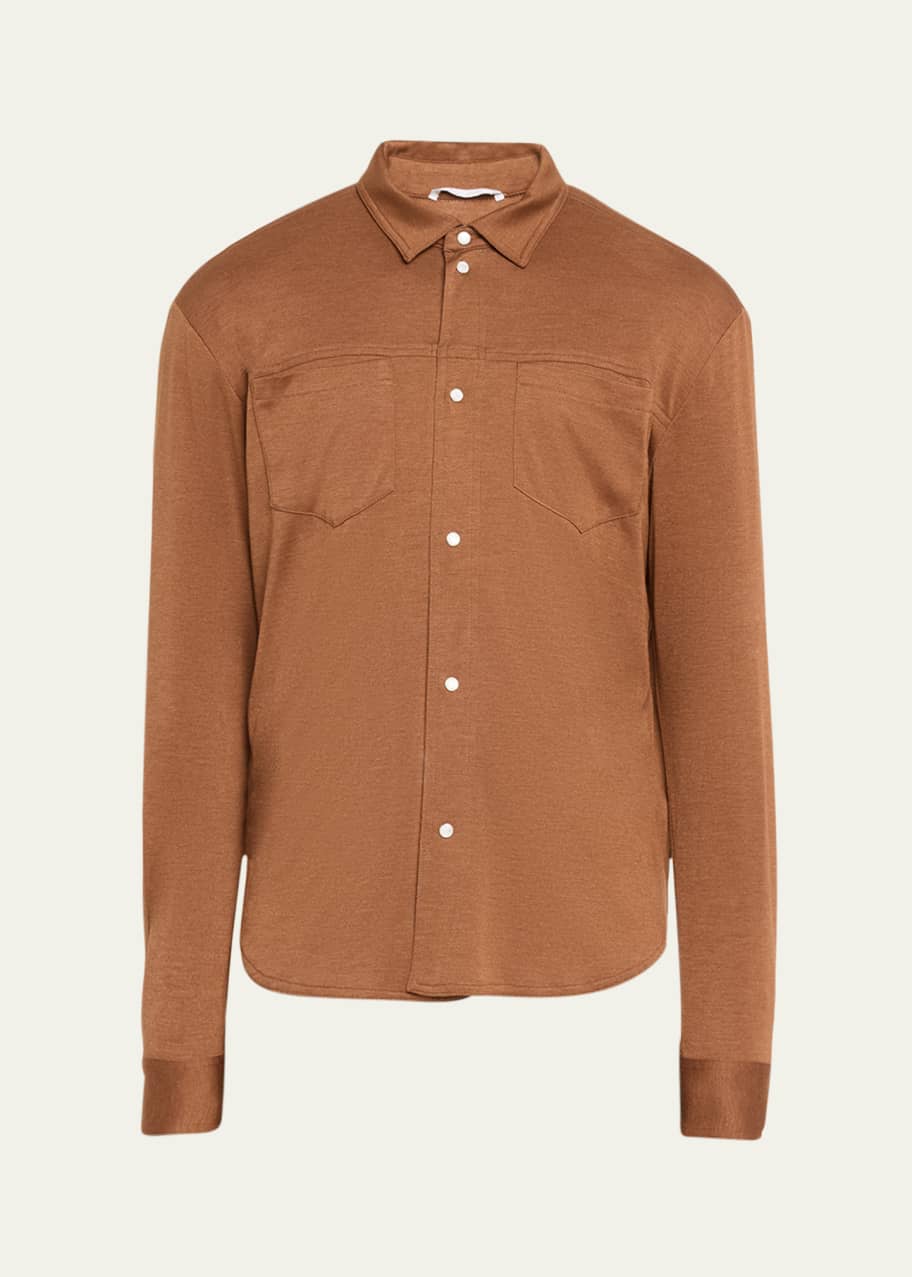 Image 1 of 1: Men's Cashmere-Silk Overshirt