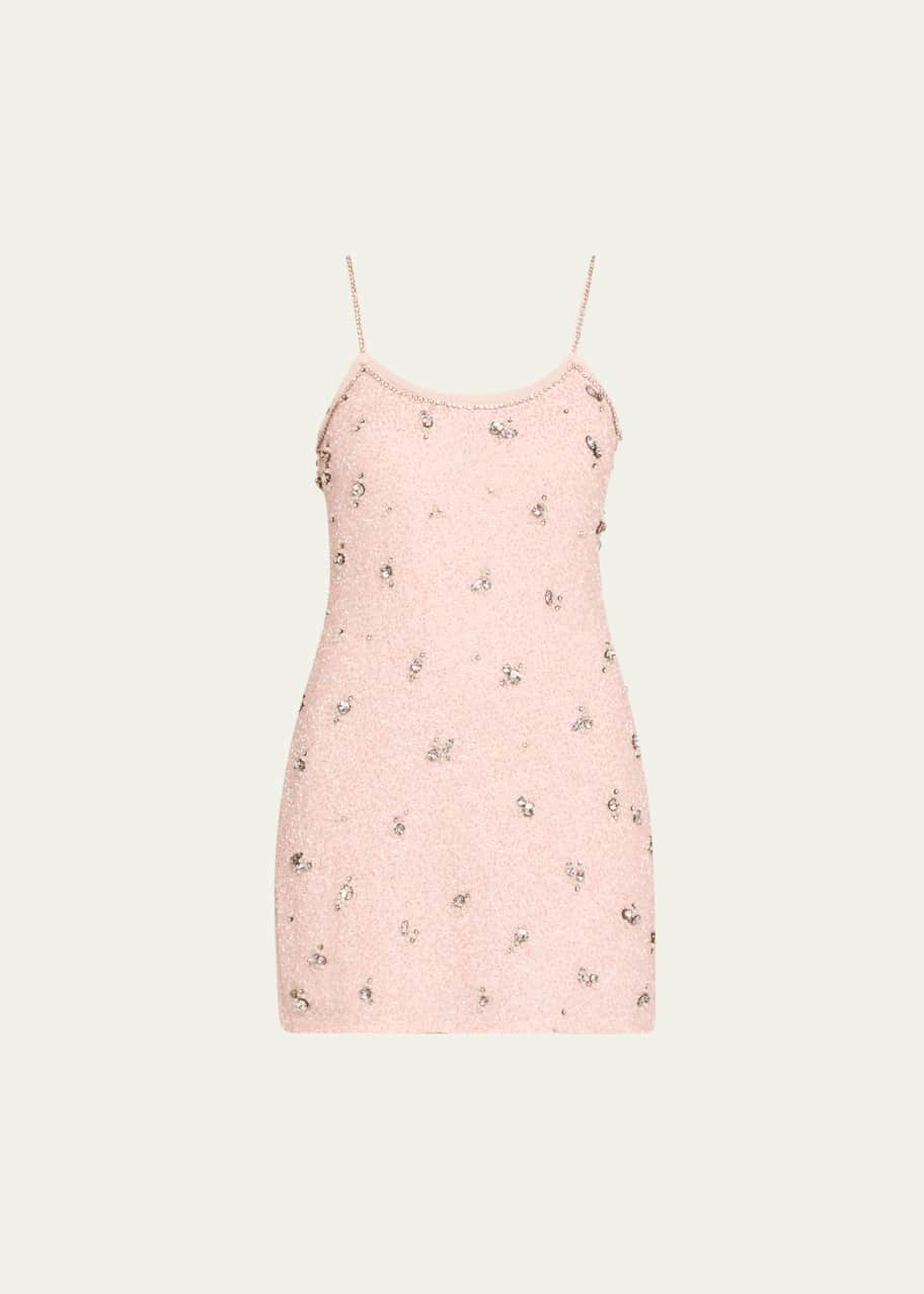 LoveShackFancy Windson Rhinestone Embellished Mini Dress - Bergdorf Goodman