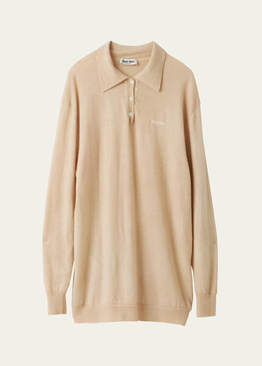 Image 1 of 1: Oversized Cashmere Polo Shirt