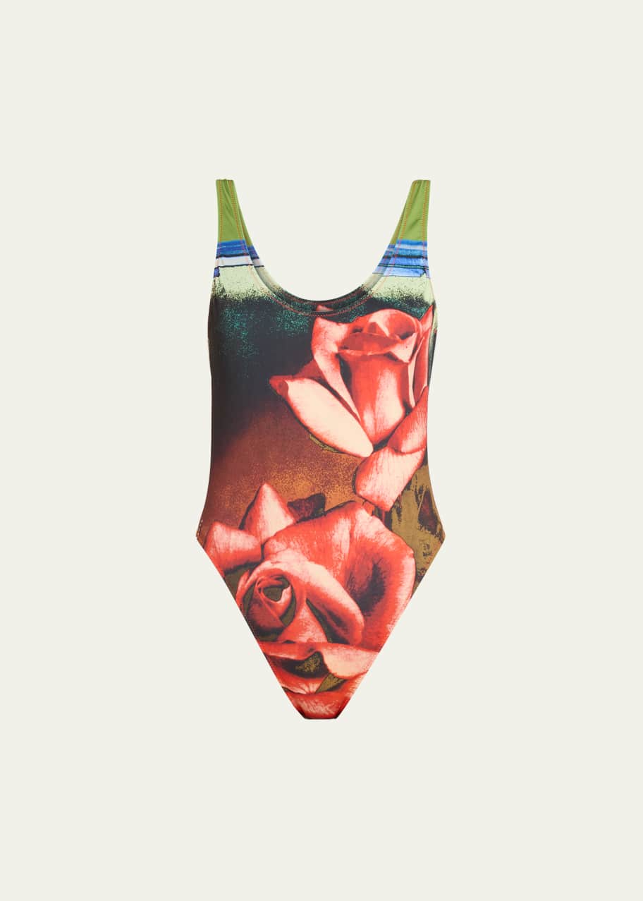 Image 1 of 1: Roses One-Piece Swimsuit