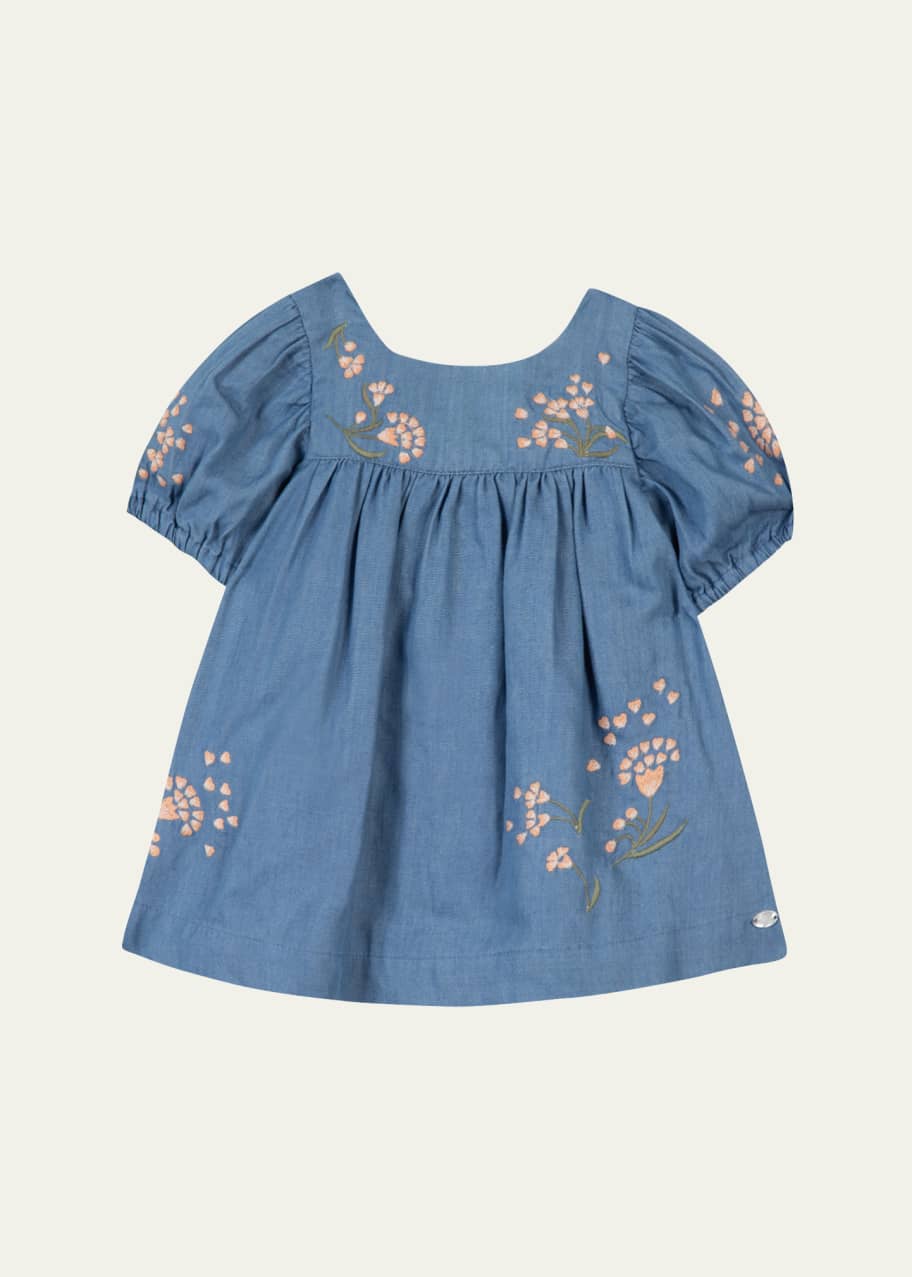 embroidered chambray dress Fruity Fresh Chambray Cherry Embroidered Mini Dress (Light Denim Blue) ·  NanaMacs main image 0