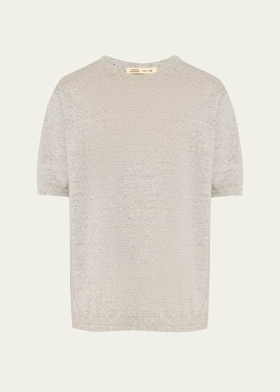 Image 1 of 1: Men's Linen Melange Crewneck T-Shirt