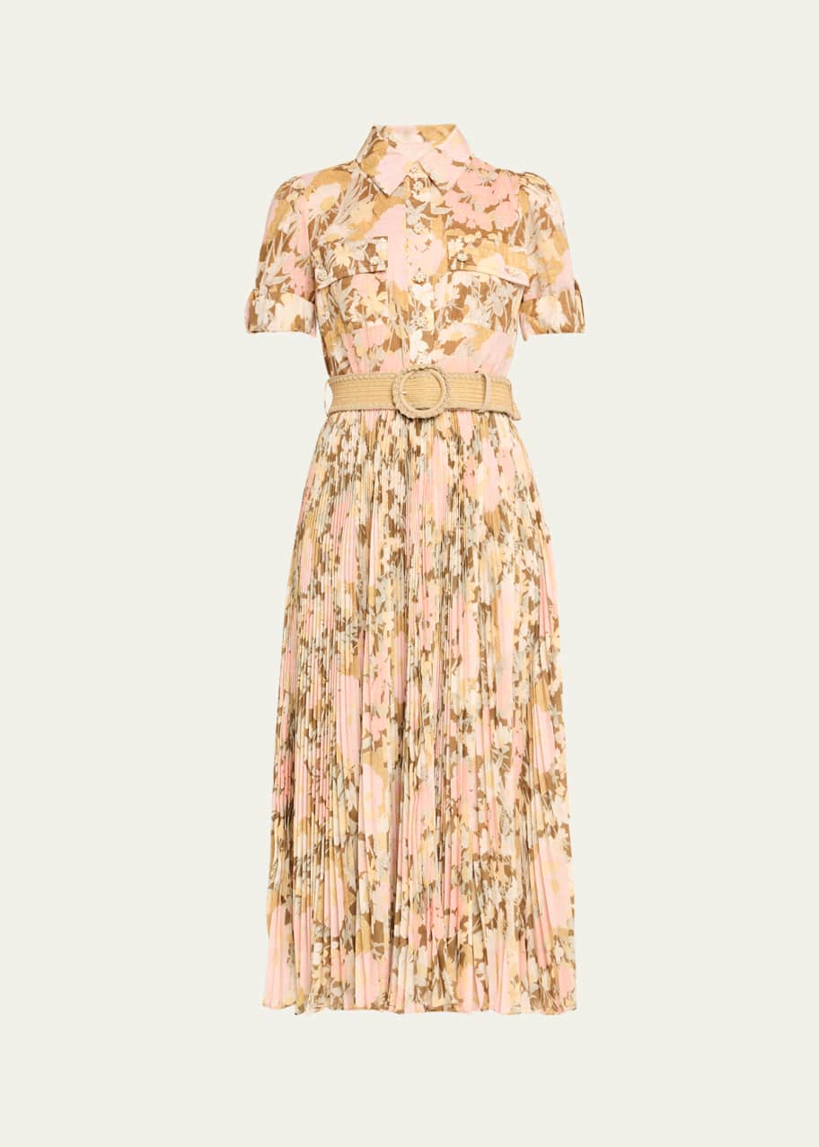 Image 1 of 1: Pop Pleated Midi Dress