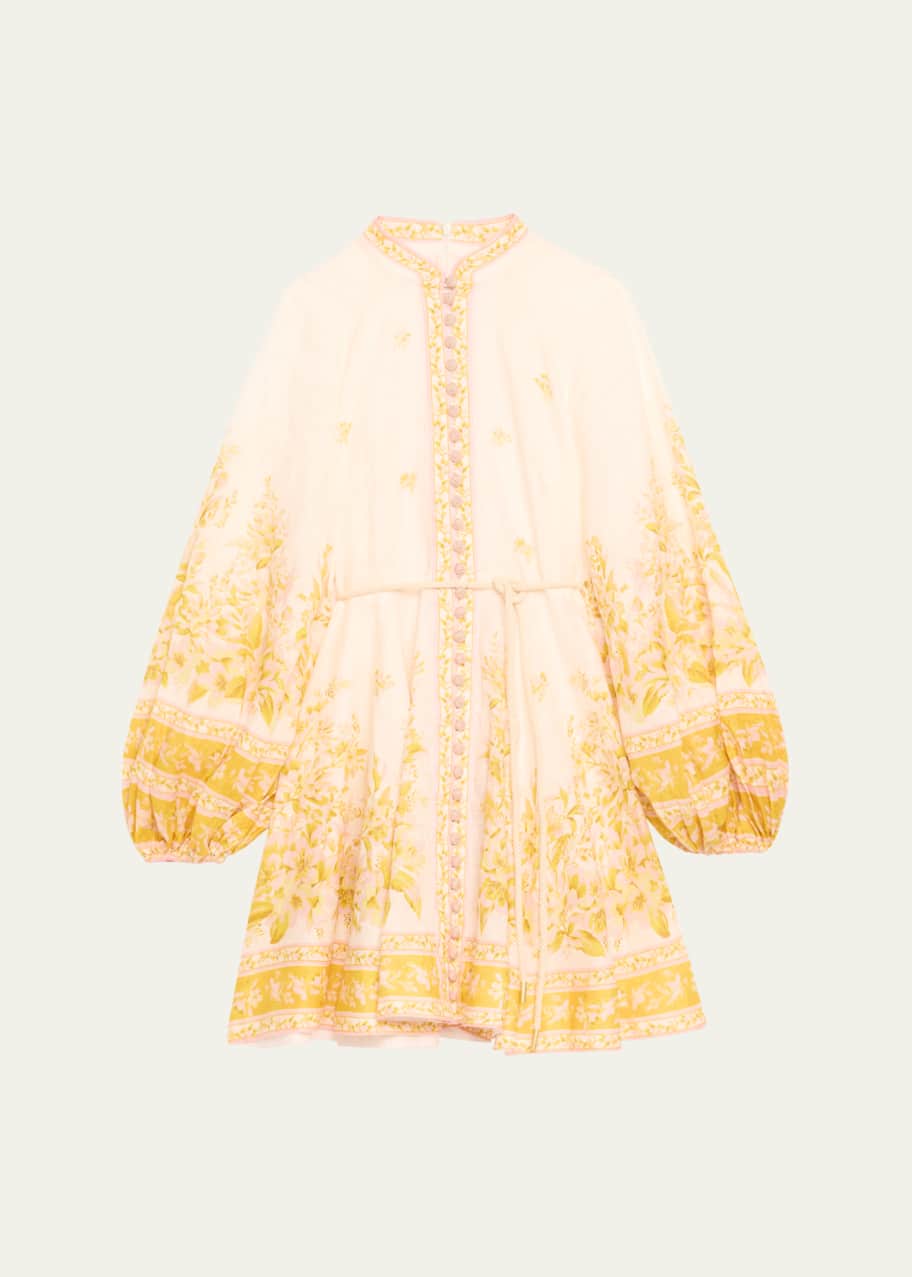 Zimmermann Golden Buttoned Mini Dress - Bergdorf Goodman